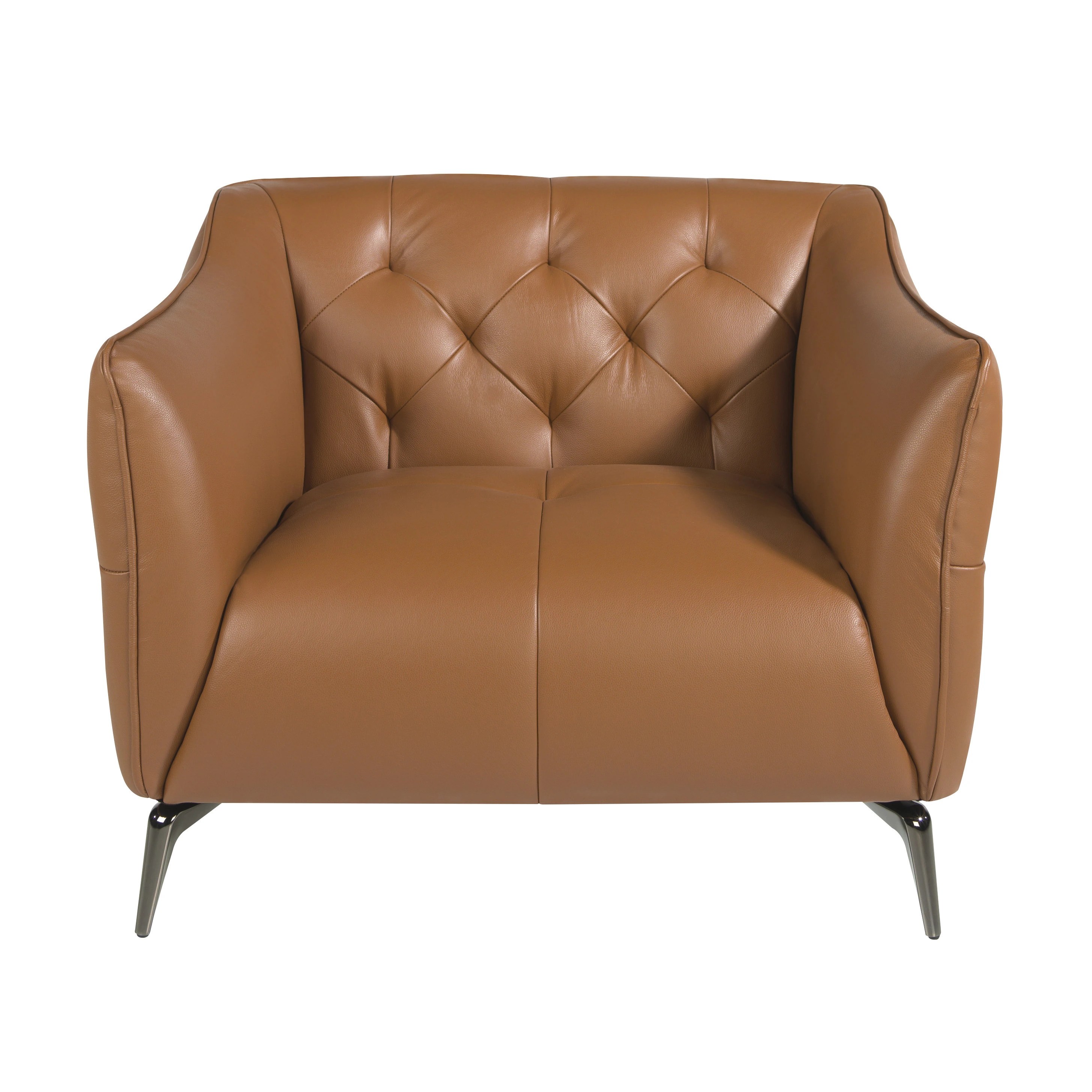 Fauteuil Chester cuir marron earth clay