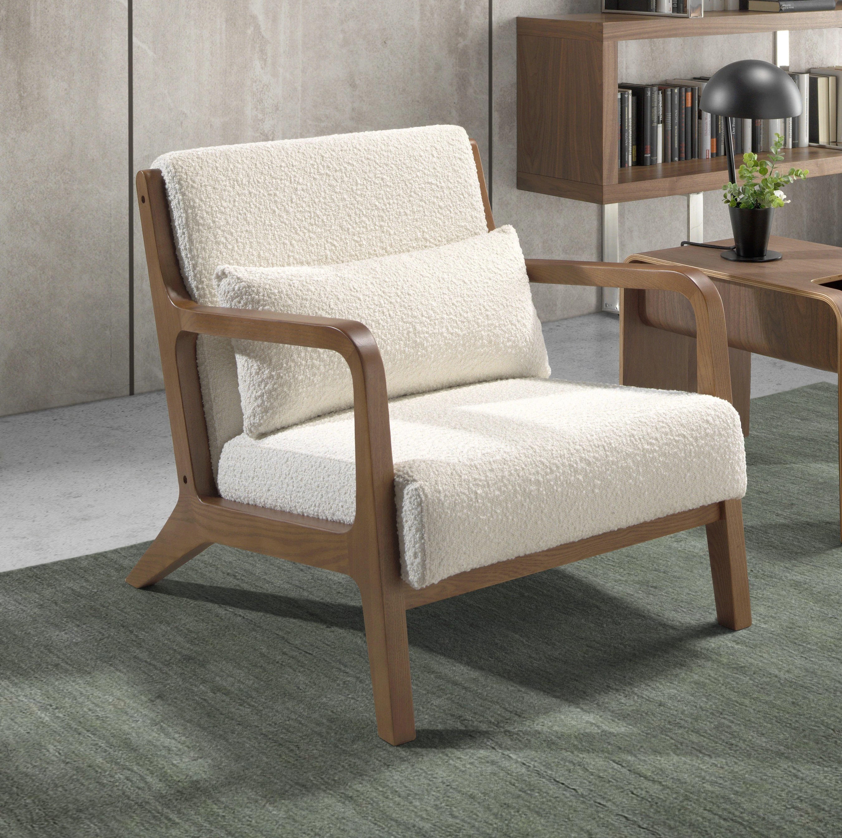 Fauteuil en tissu blanc