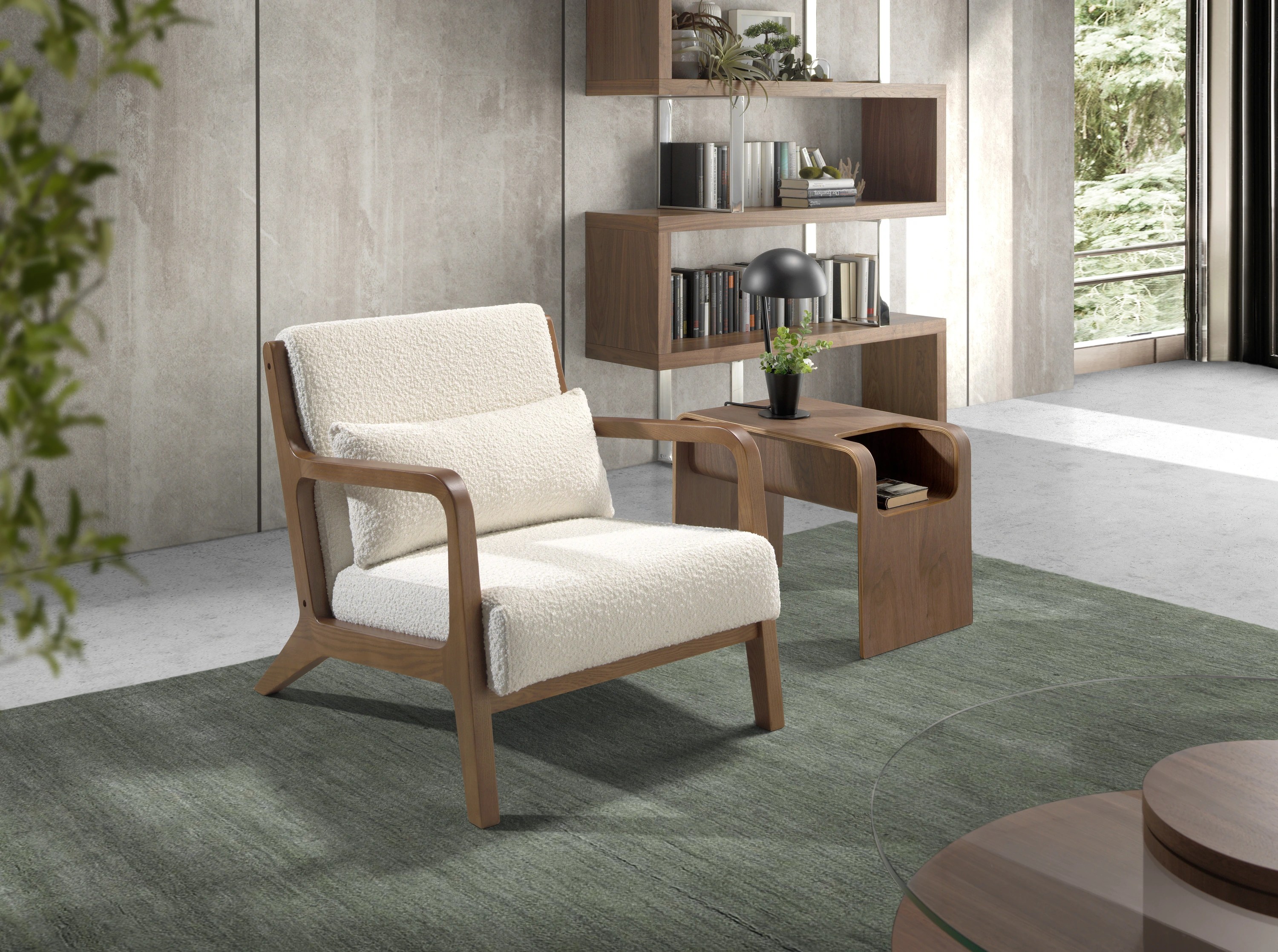 Fauteuil en tissu blanc