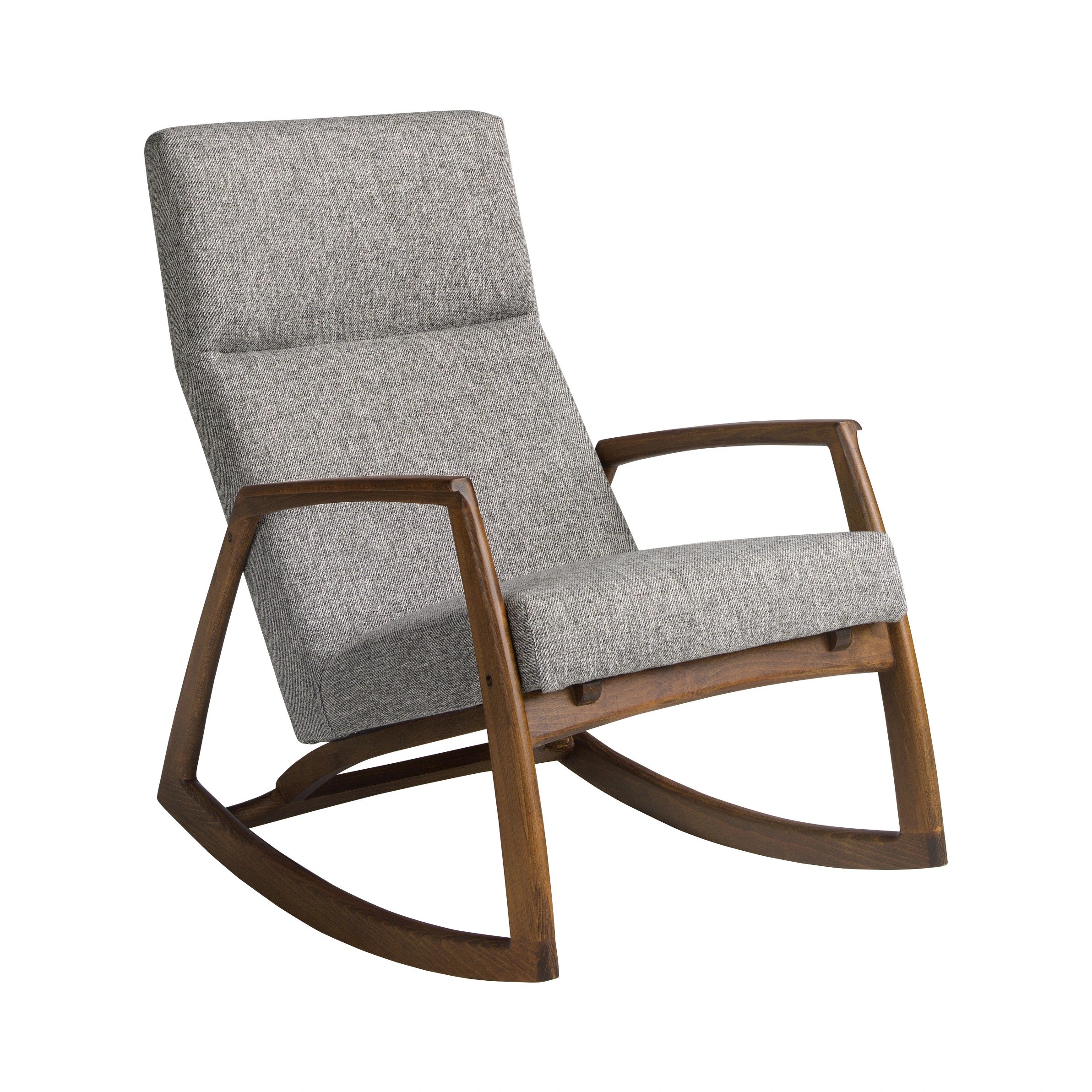 Fauteuil à bascule en tissu gris