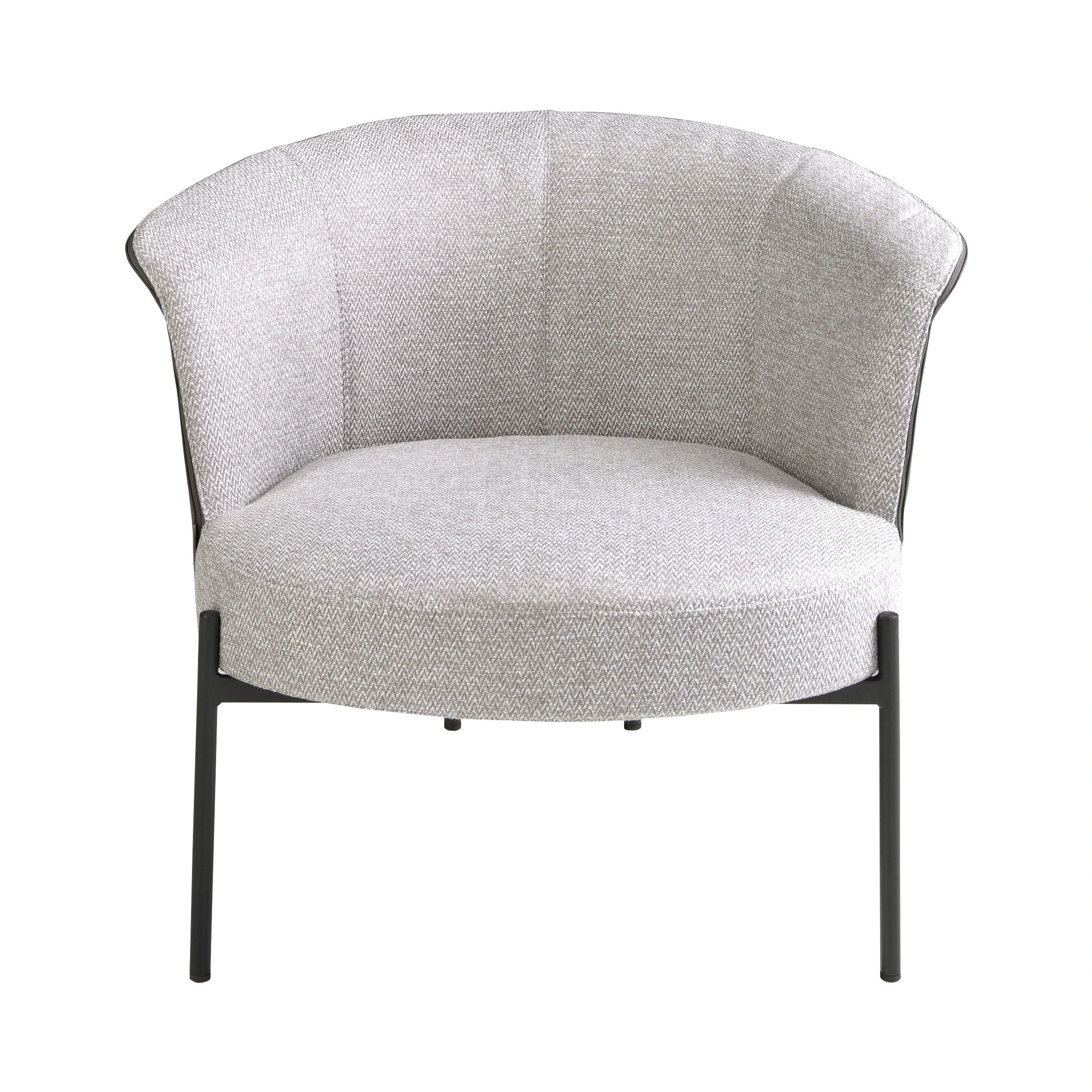 Fauteuil en tissu gris et similicuir gris foncé