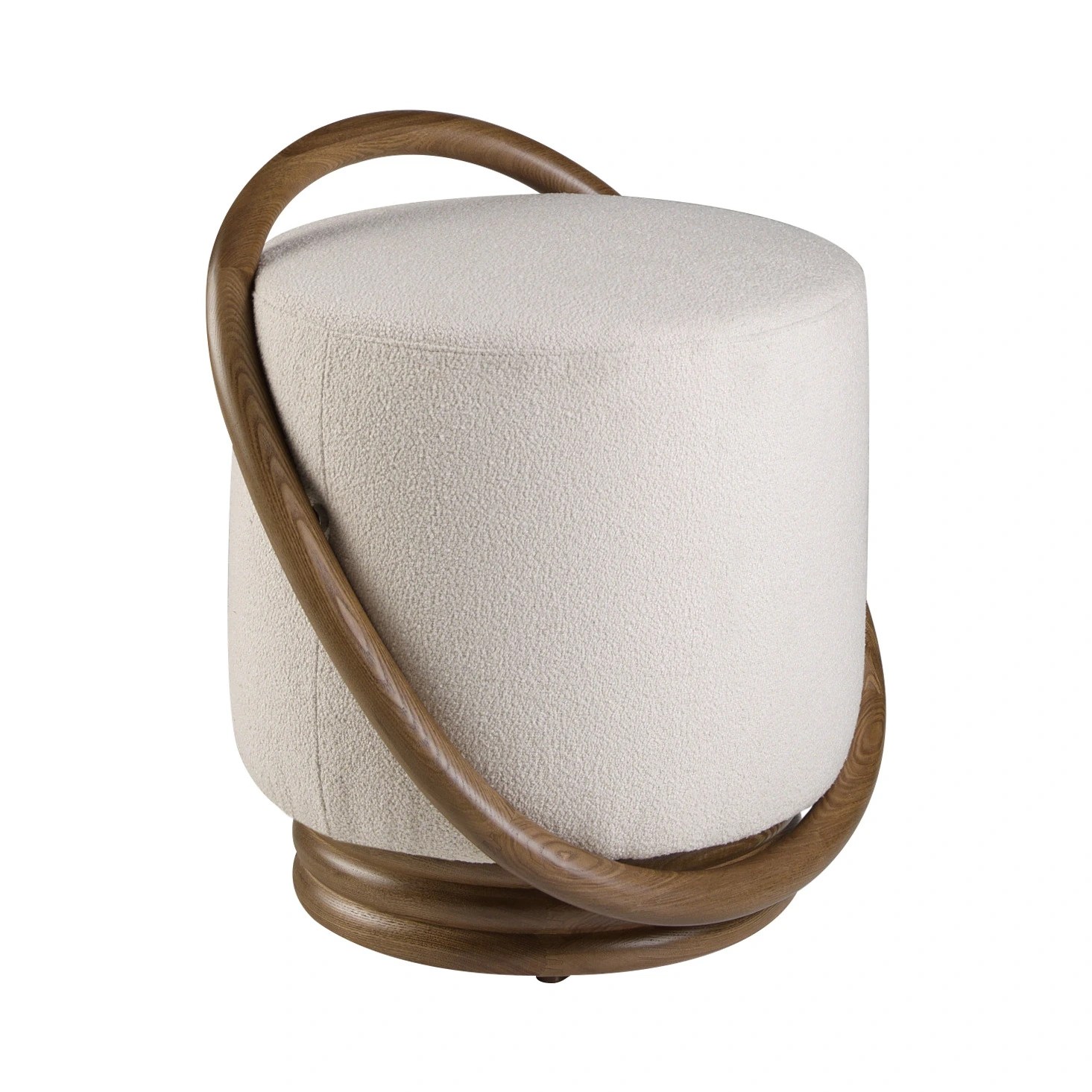 Pouf en tissu blanc