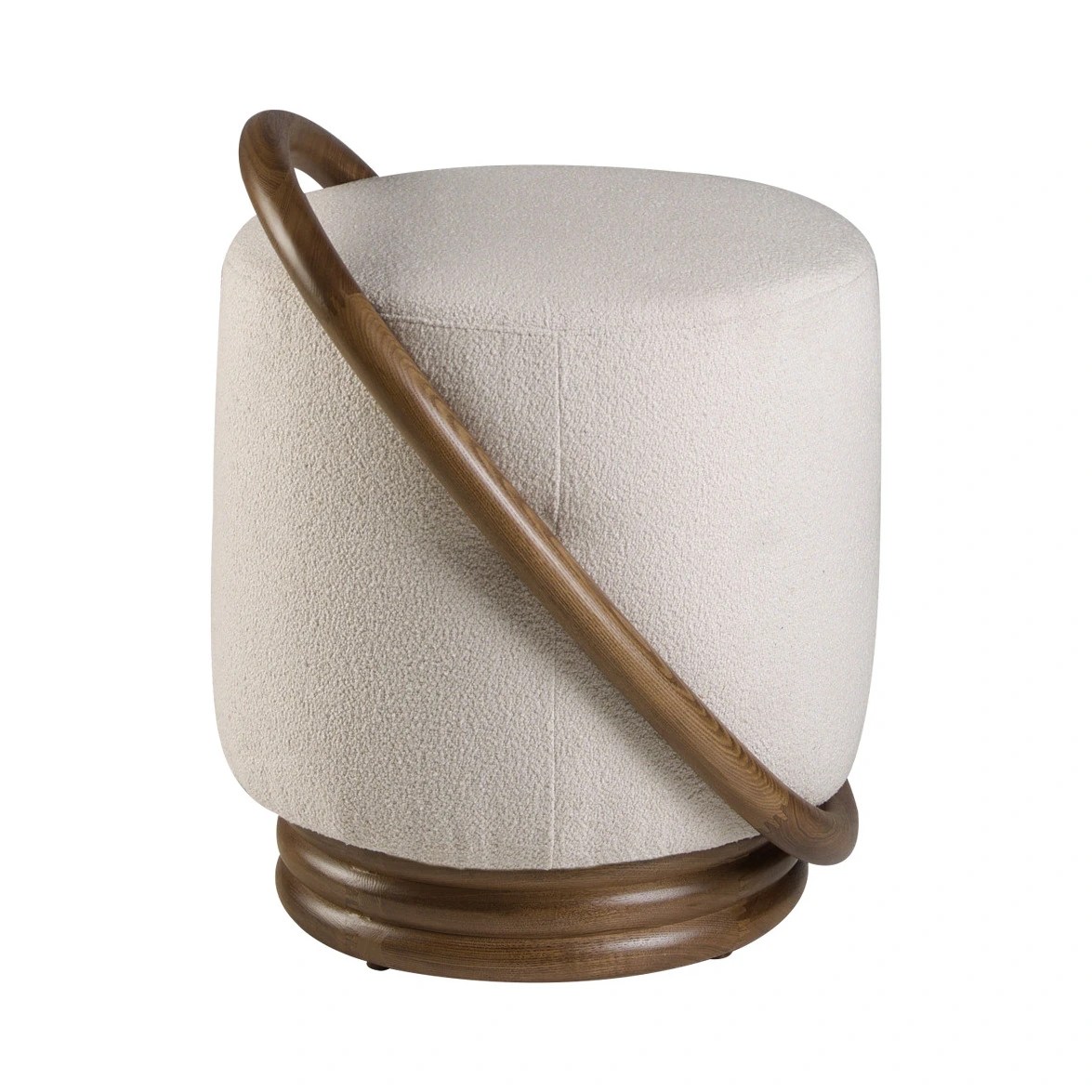 Pouf en tissu blanc
