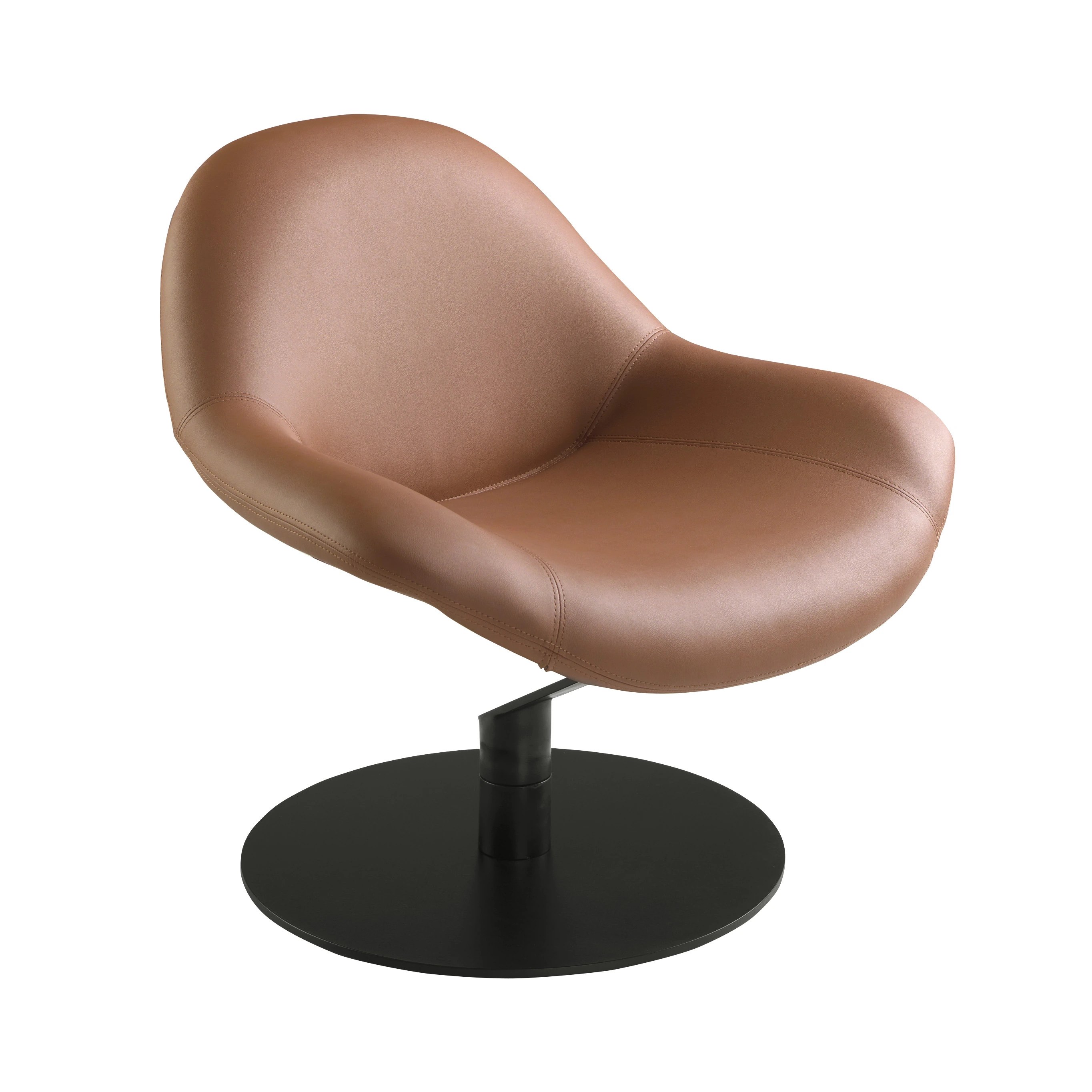 Fauteuil en similicuir marron