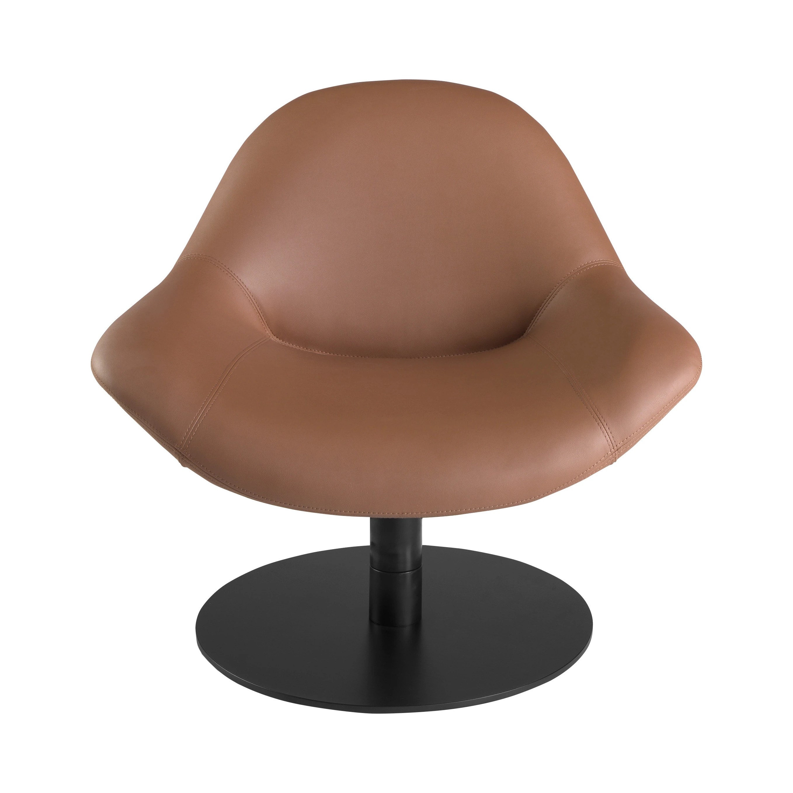 Fauteuil en similicuir marron