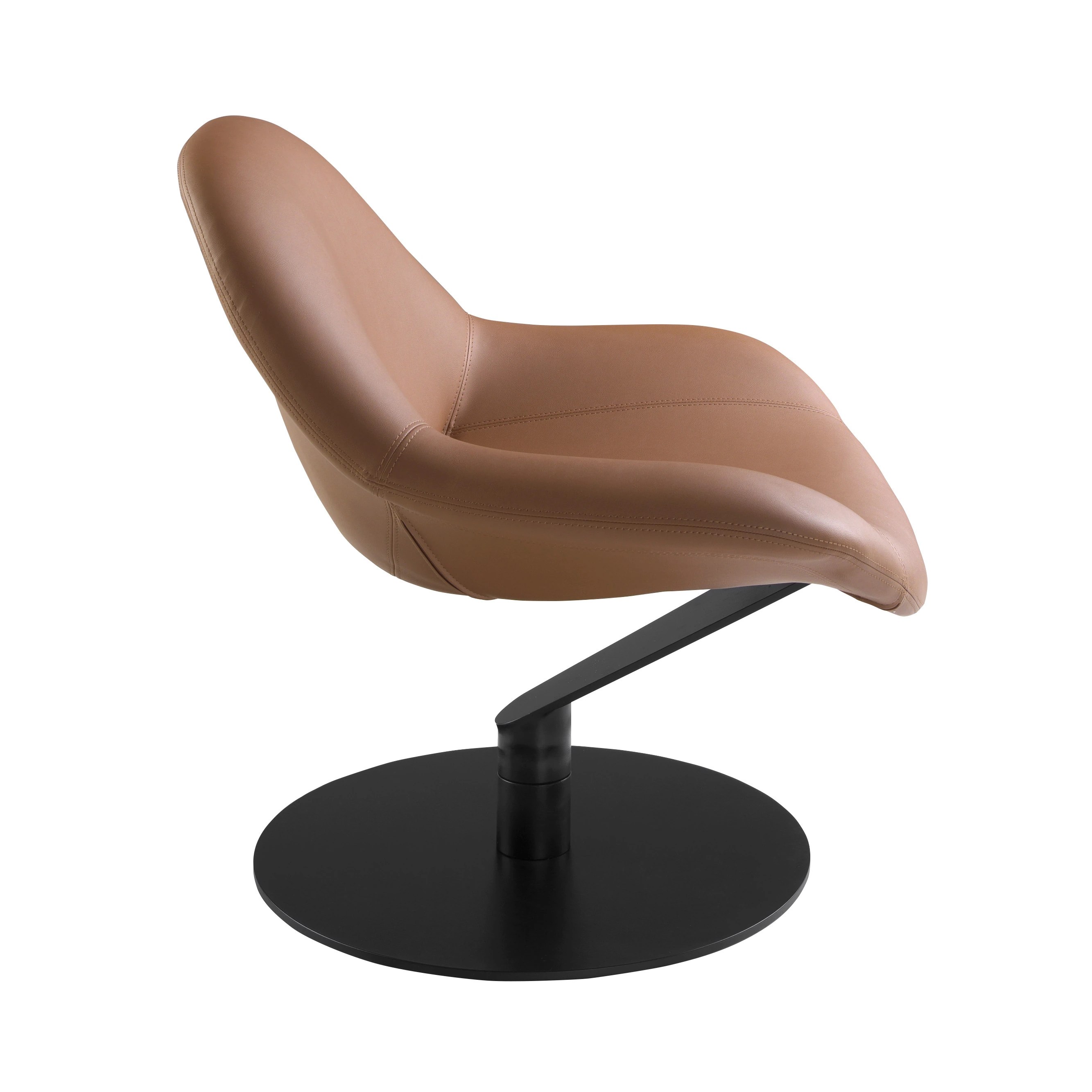 Fauteuil en similicuir marron