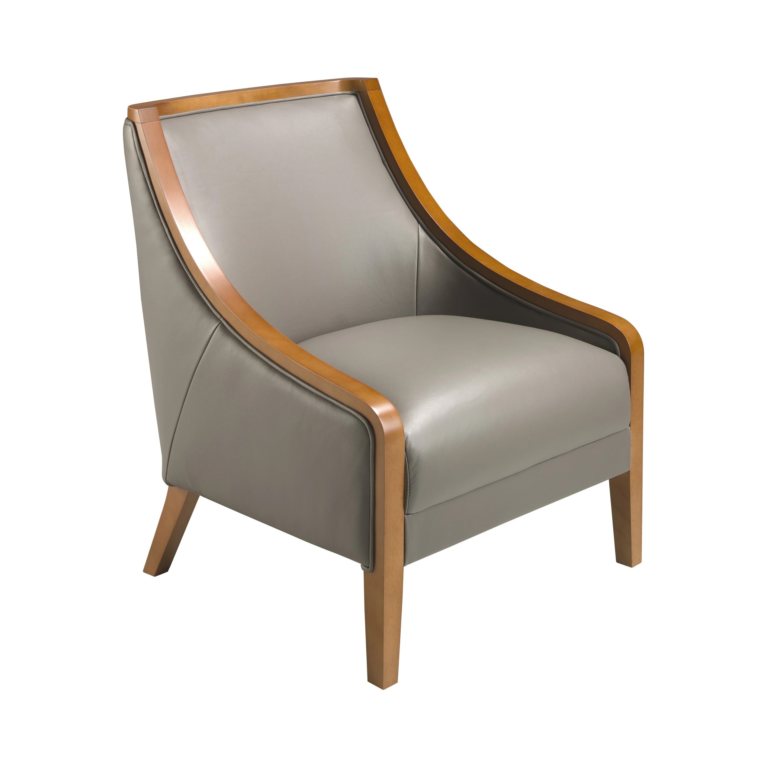 Fauteuil en cuir gris