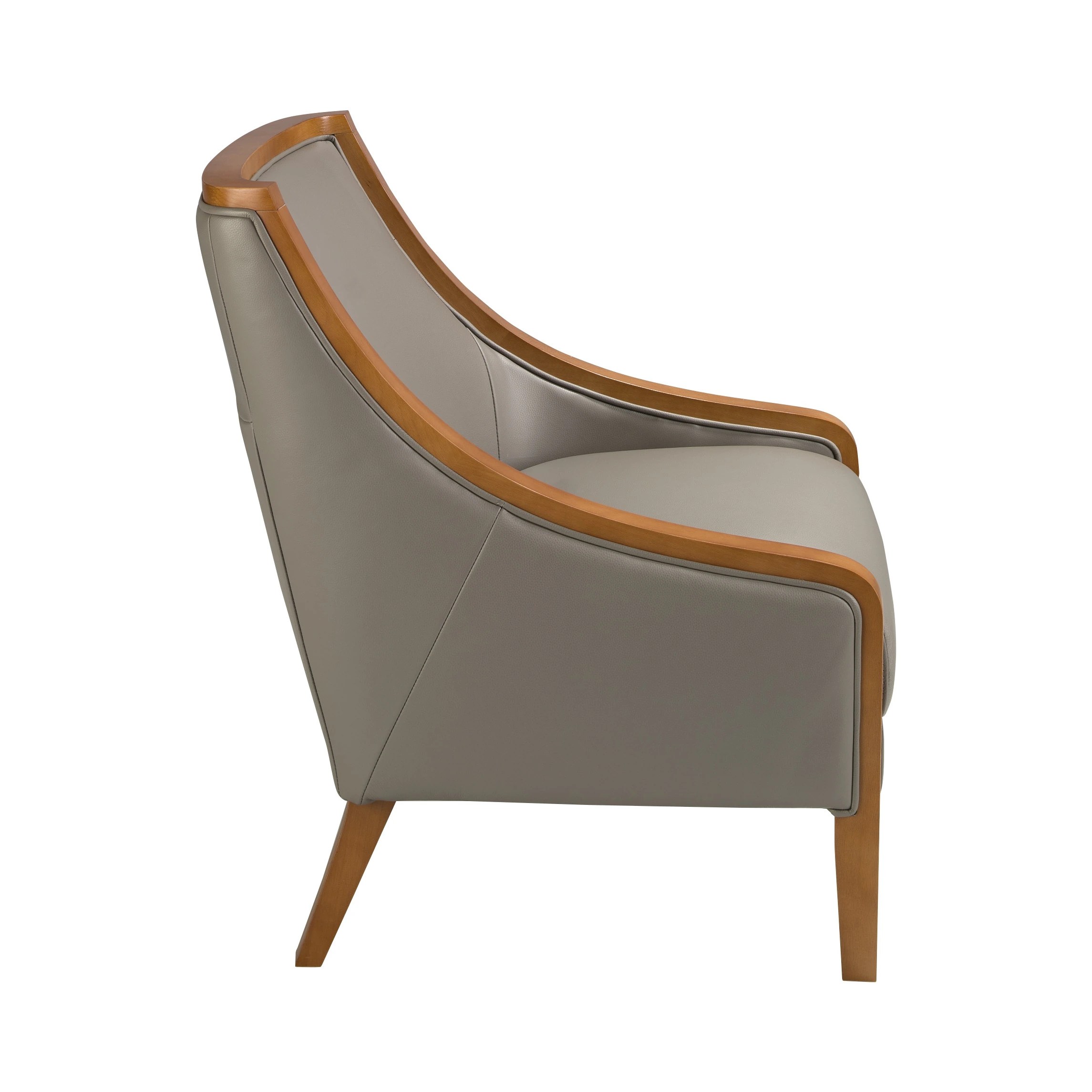 Fauteuil en cuir gris