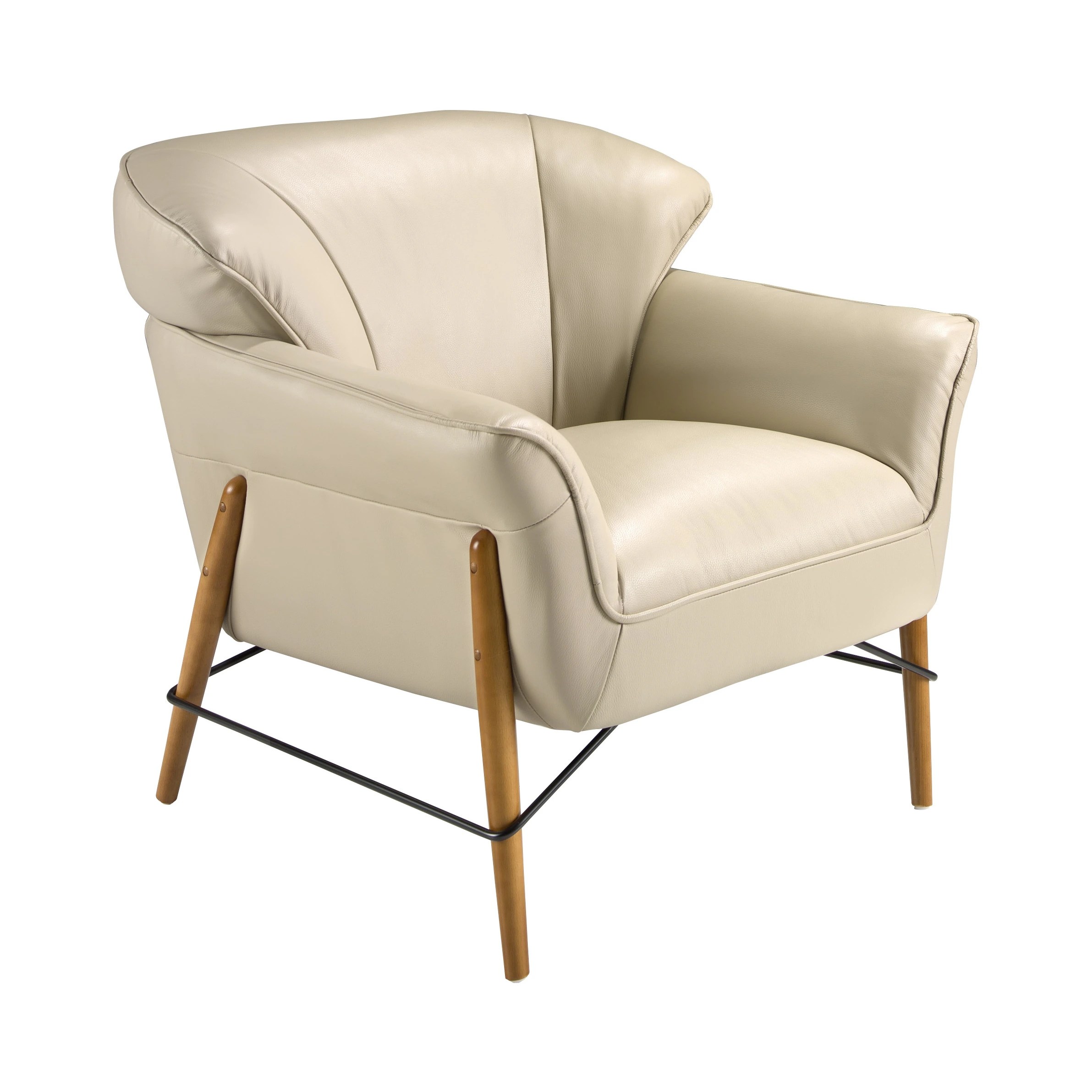 Fauteuil en cuir sable