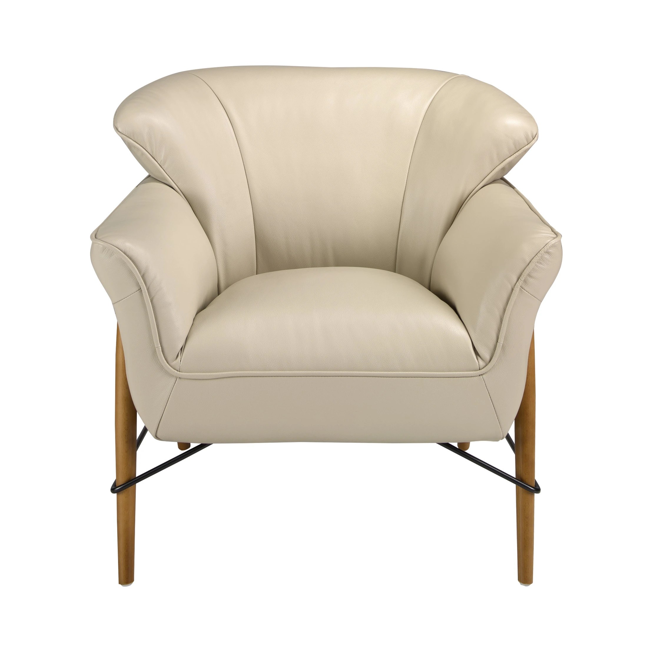 Fauteuil en cuir sable