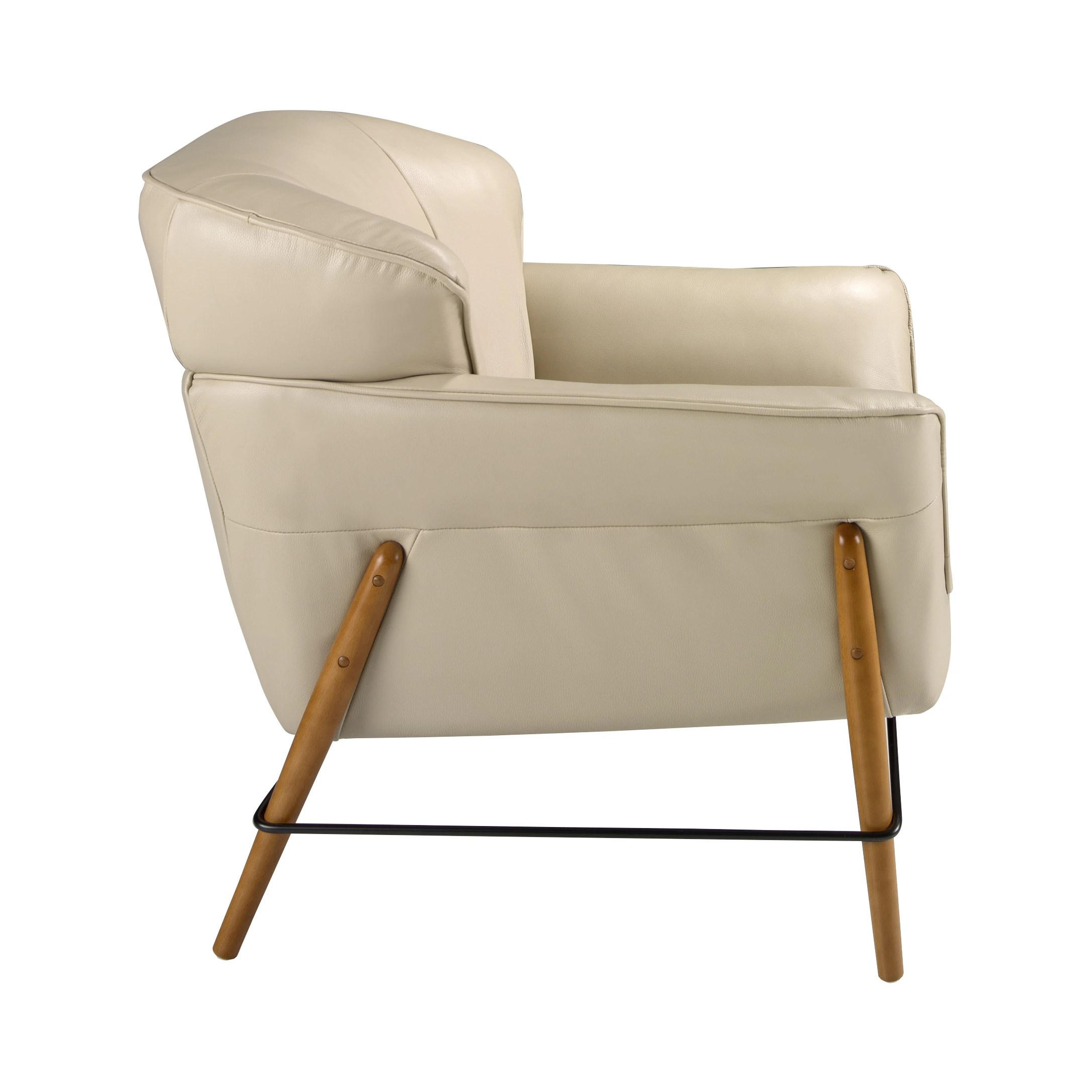 Fauteuil en cuir sable
