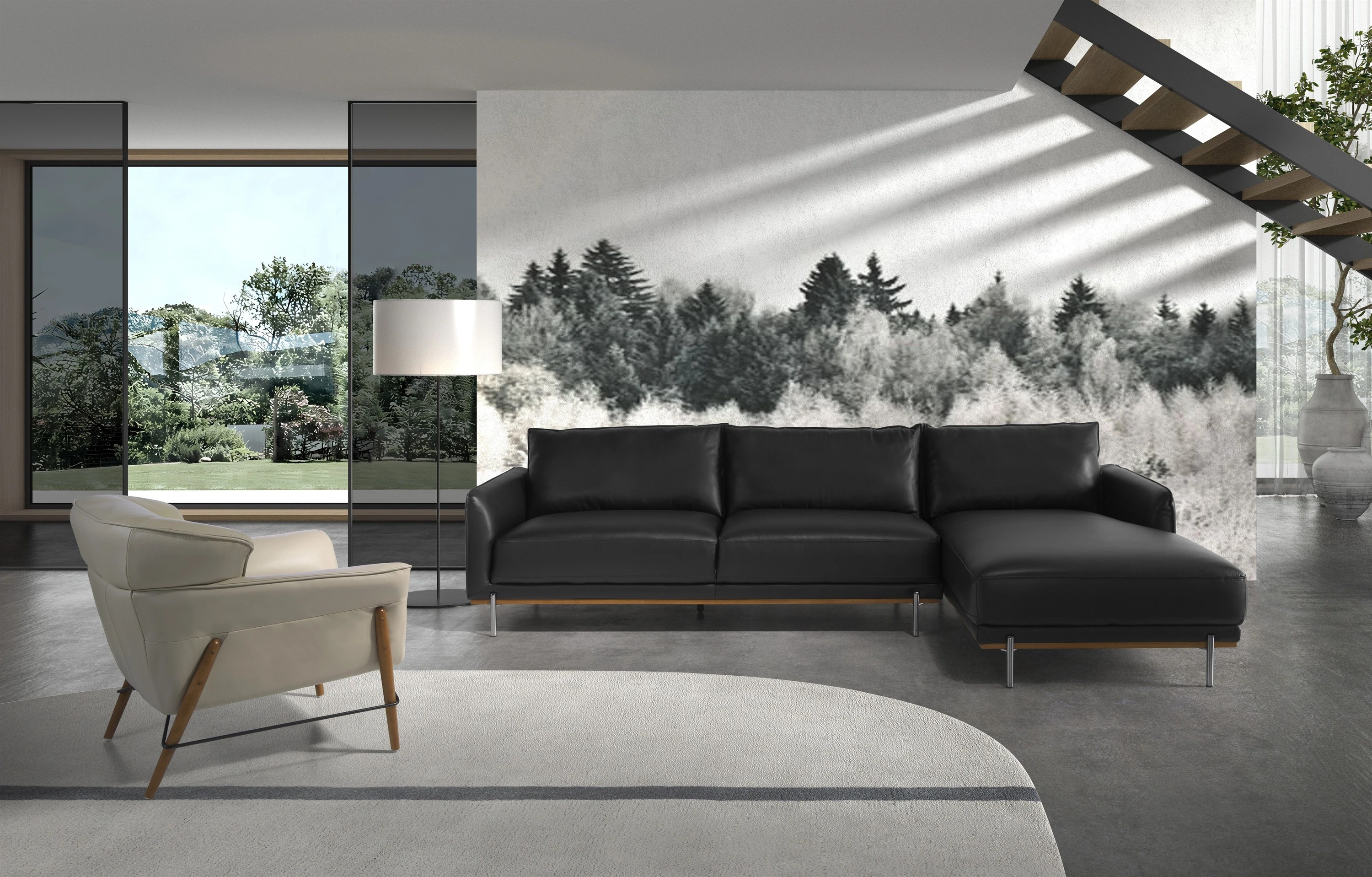 Fauteuil en cuir sable