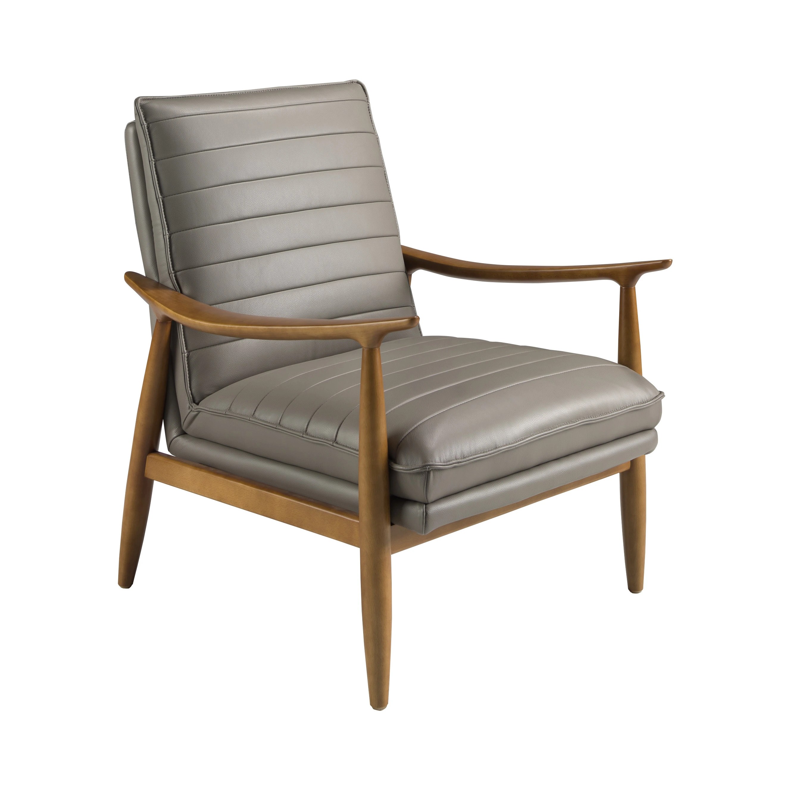 Fauteuil en cuir gris foncé