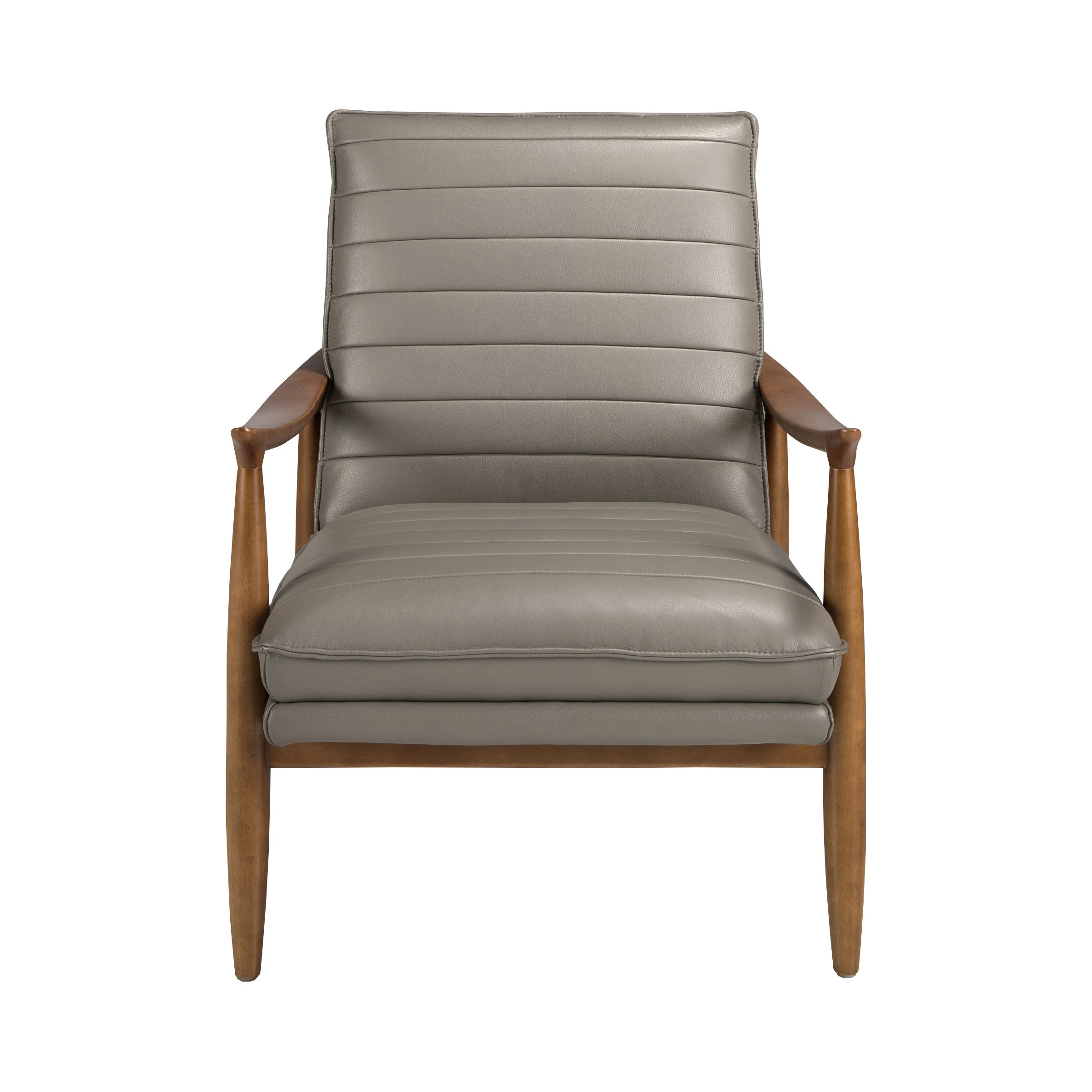 Fauteuil en cuir gris foncé
