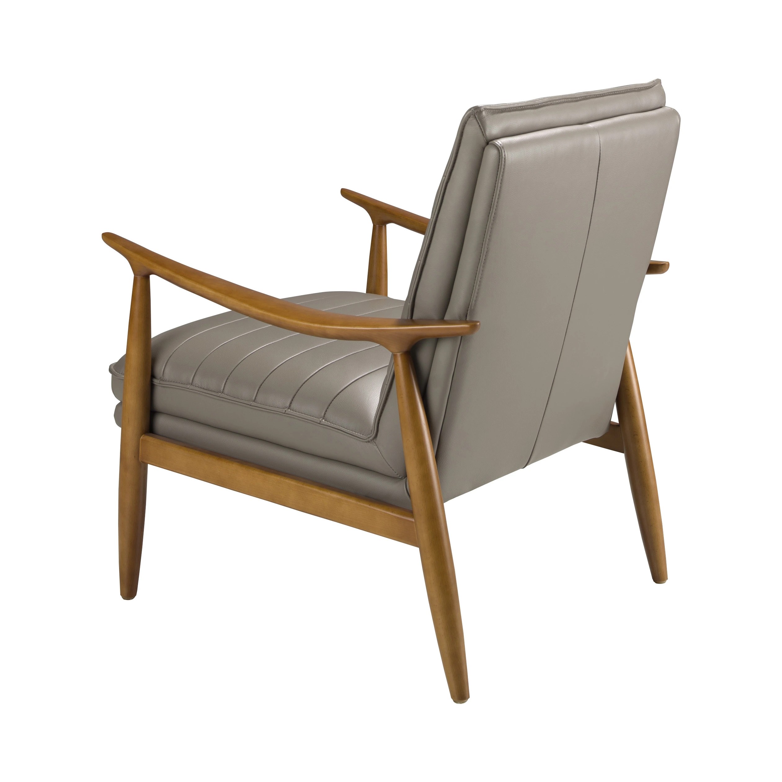 Fauteuil en cuir gris foncé