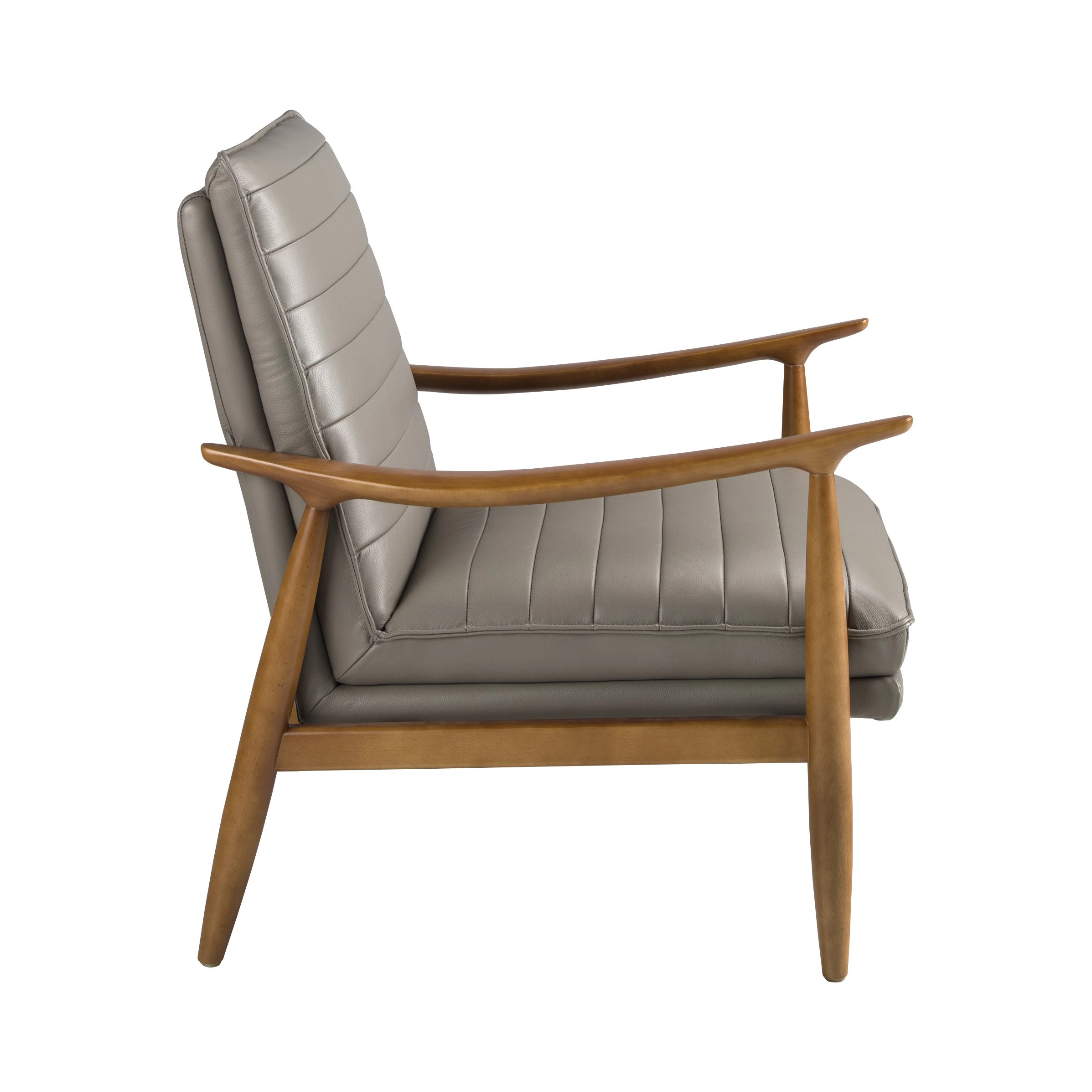 Fauteuil en cuir gris foncé