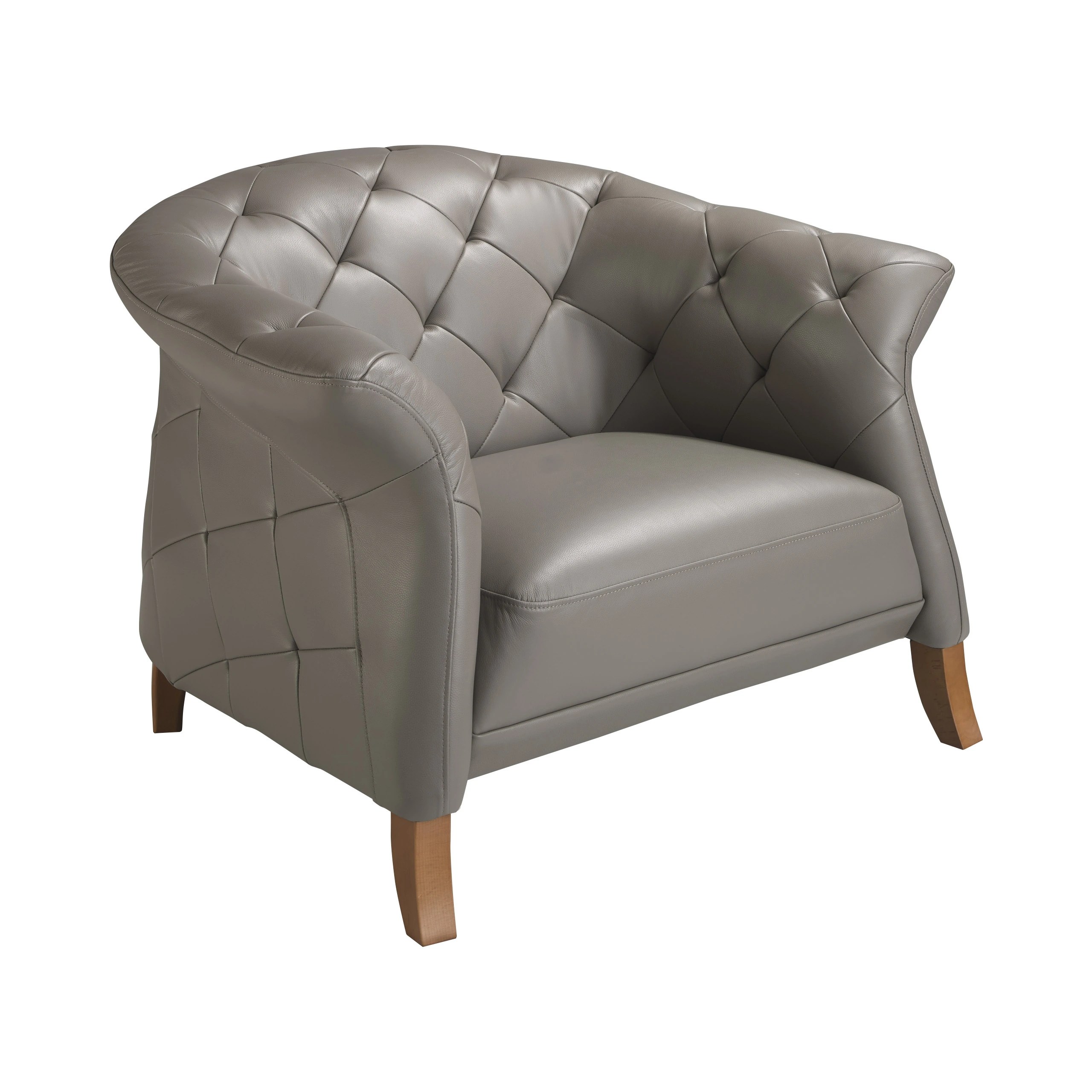 Fauteuil en cuir gris
