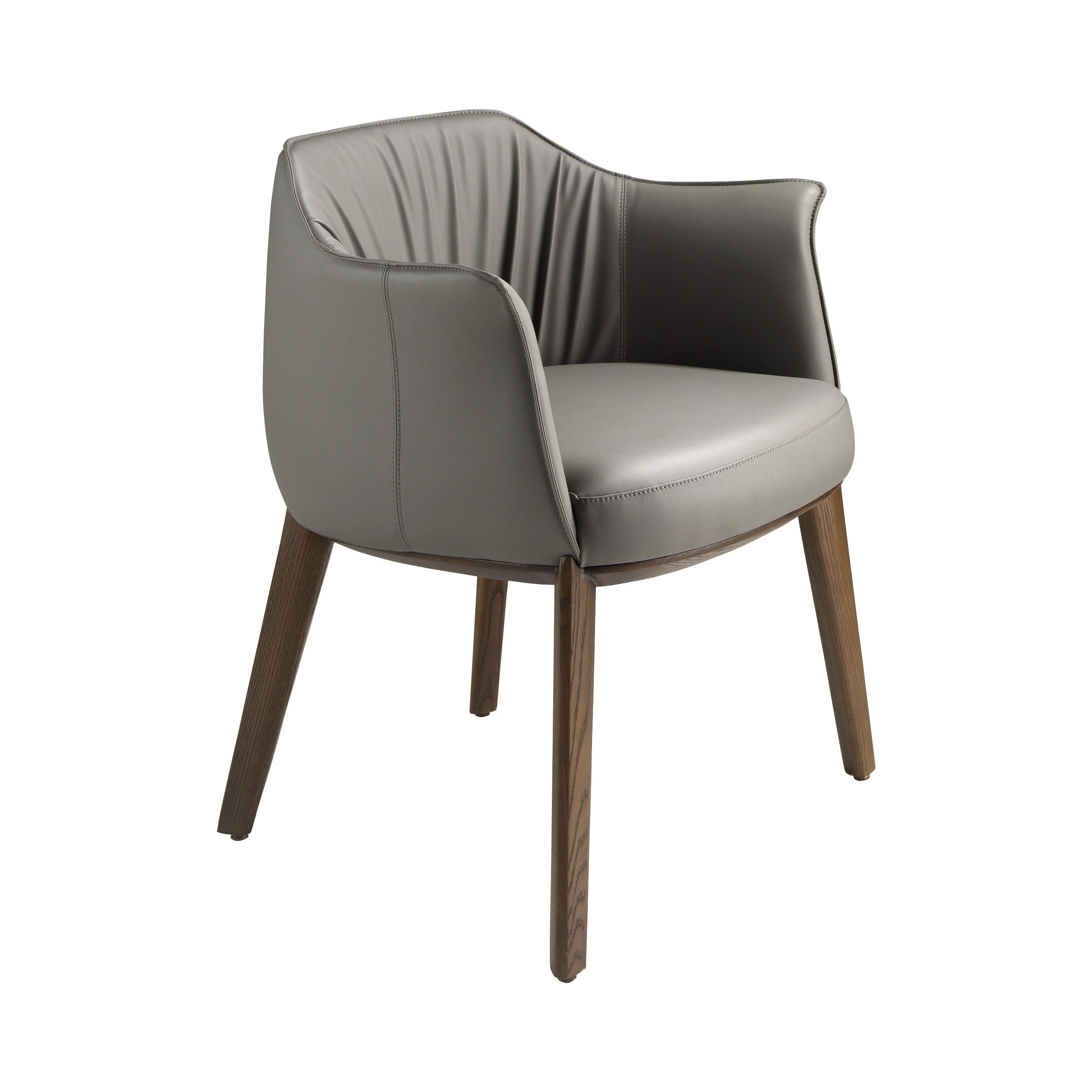 Chaise en simili-cuir grise