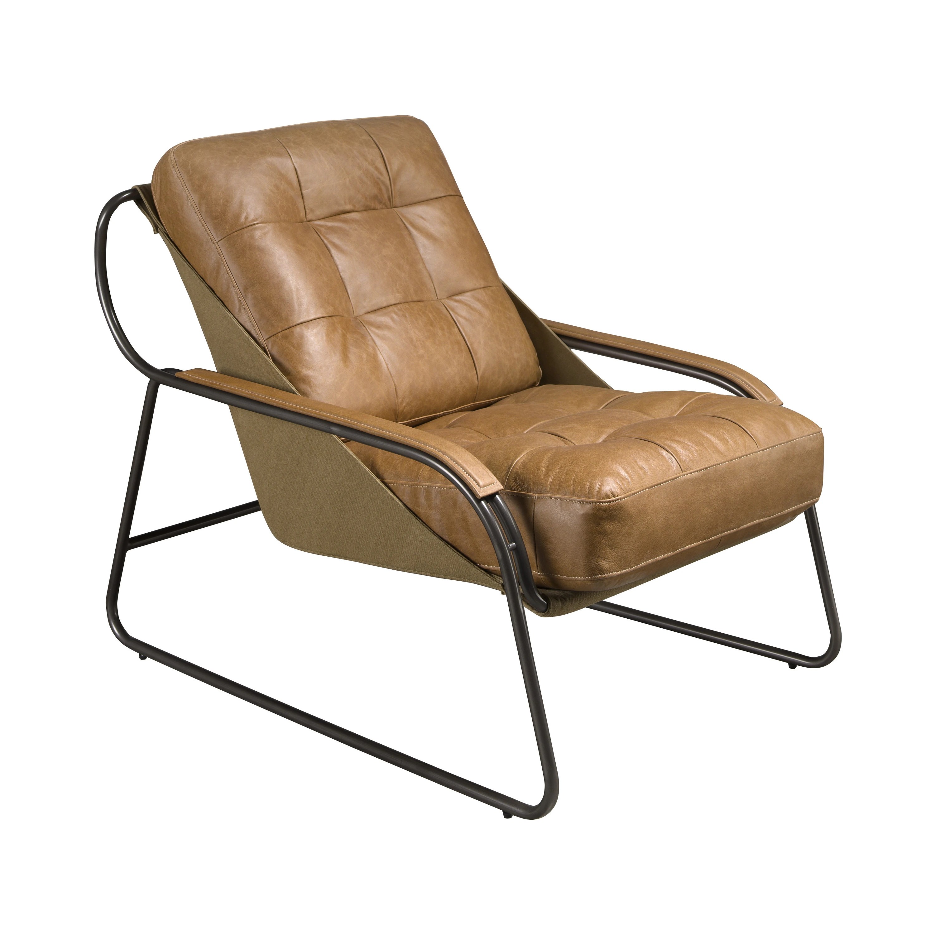 Fauteuil en cuir marron