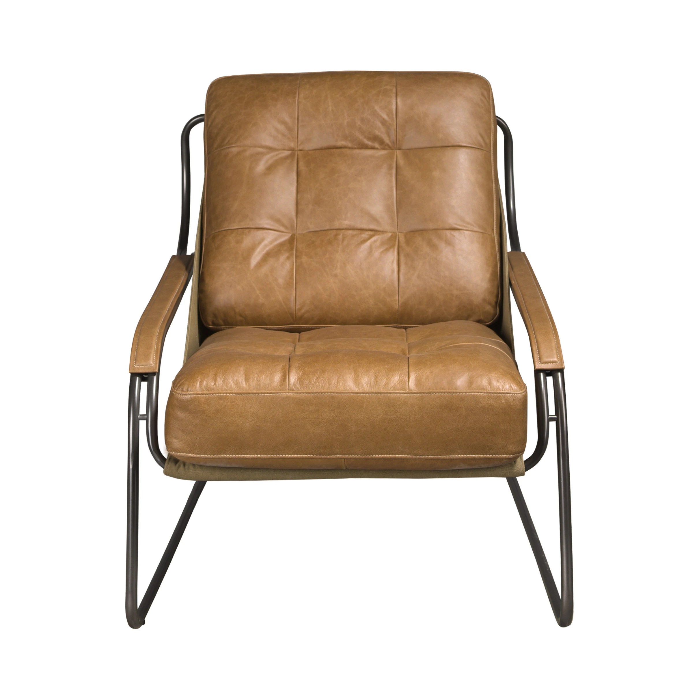 Fauteuil en cuir marron