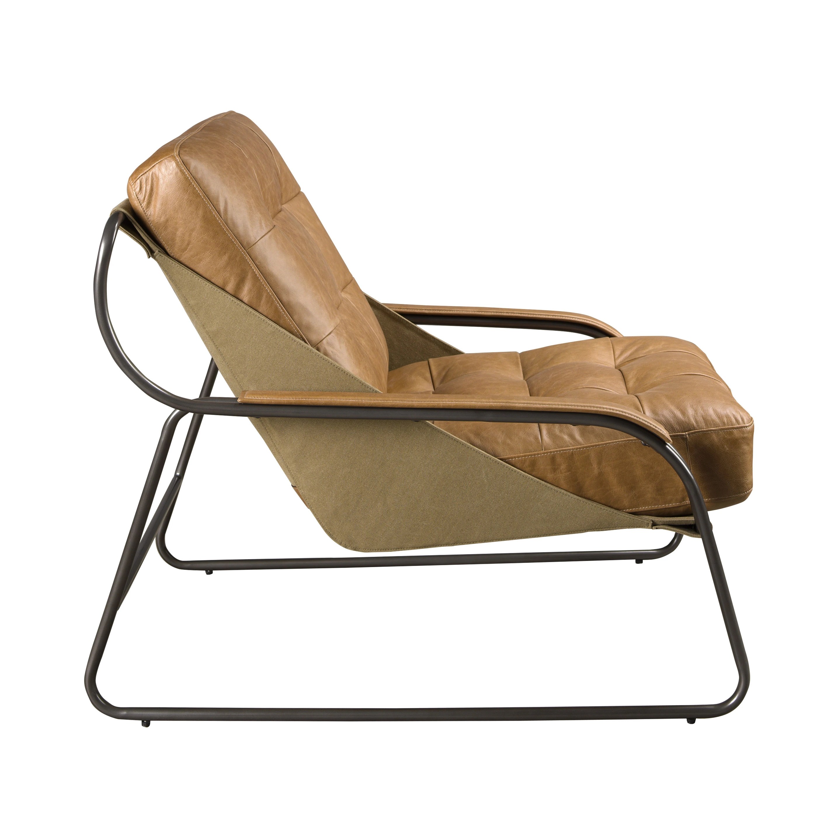 Fauteuil en cuir marron