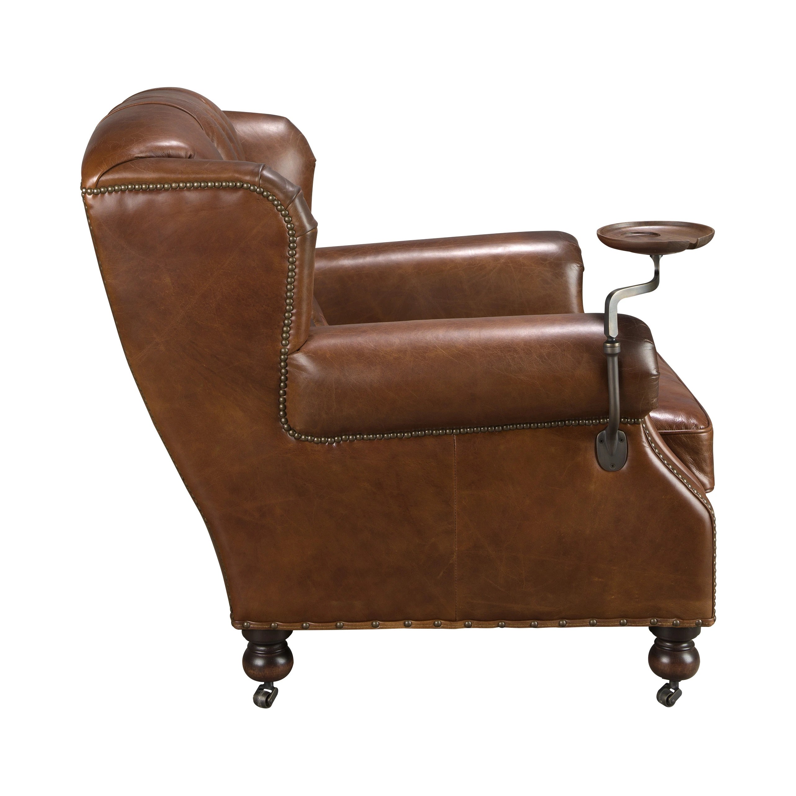 Fauteuil Chester en cuir marron cognac