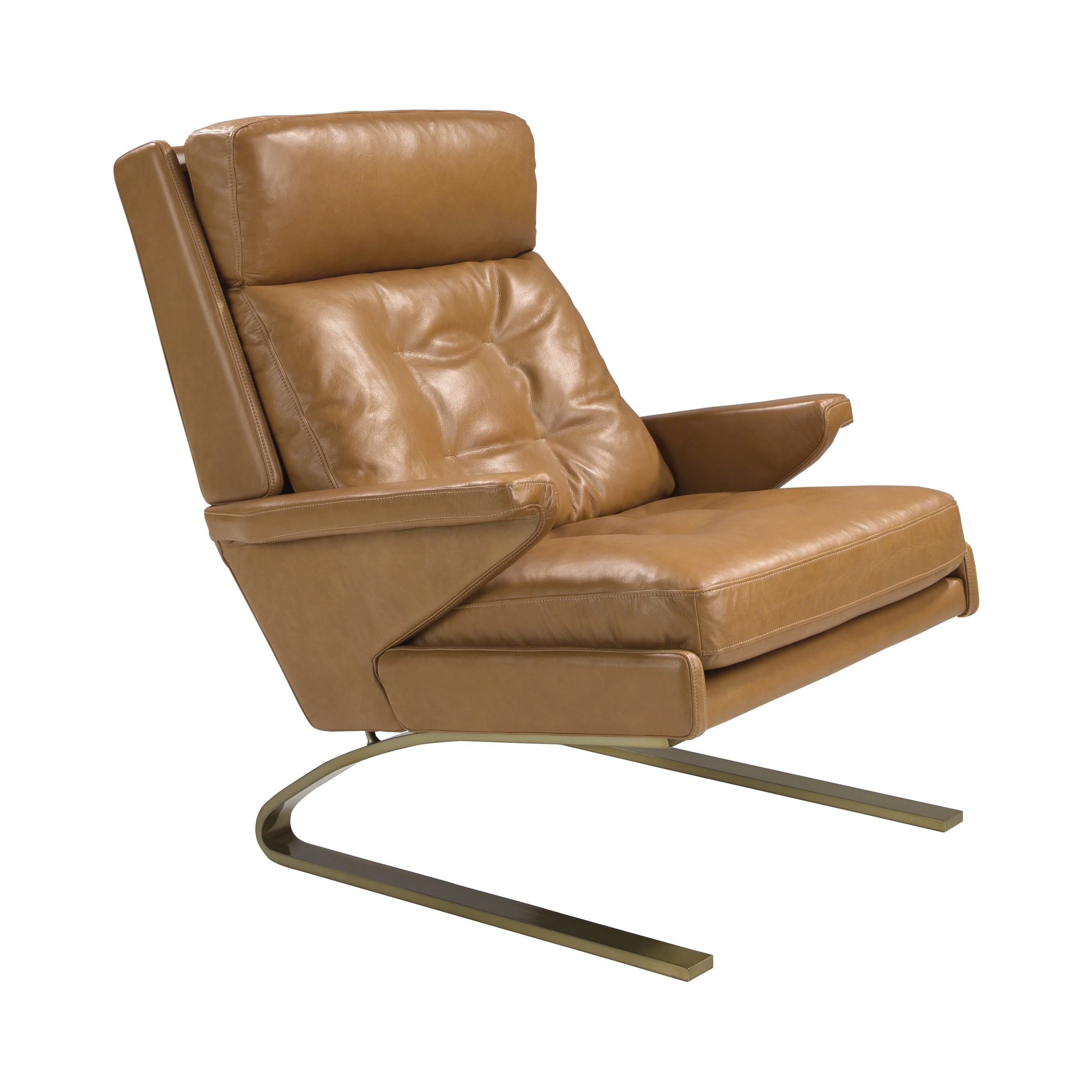 Fauteuil en cuir camel