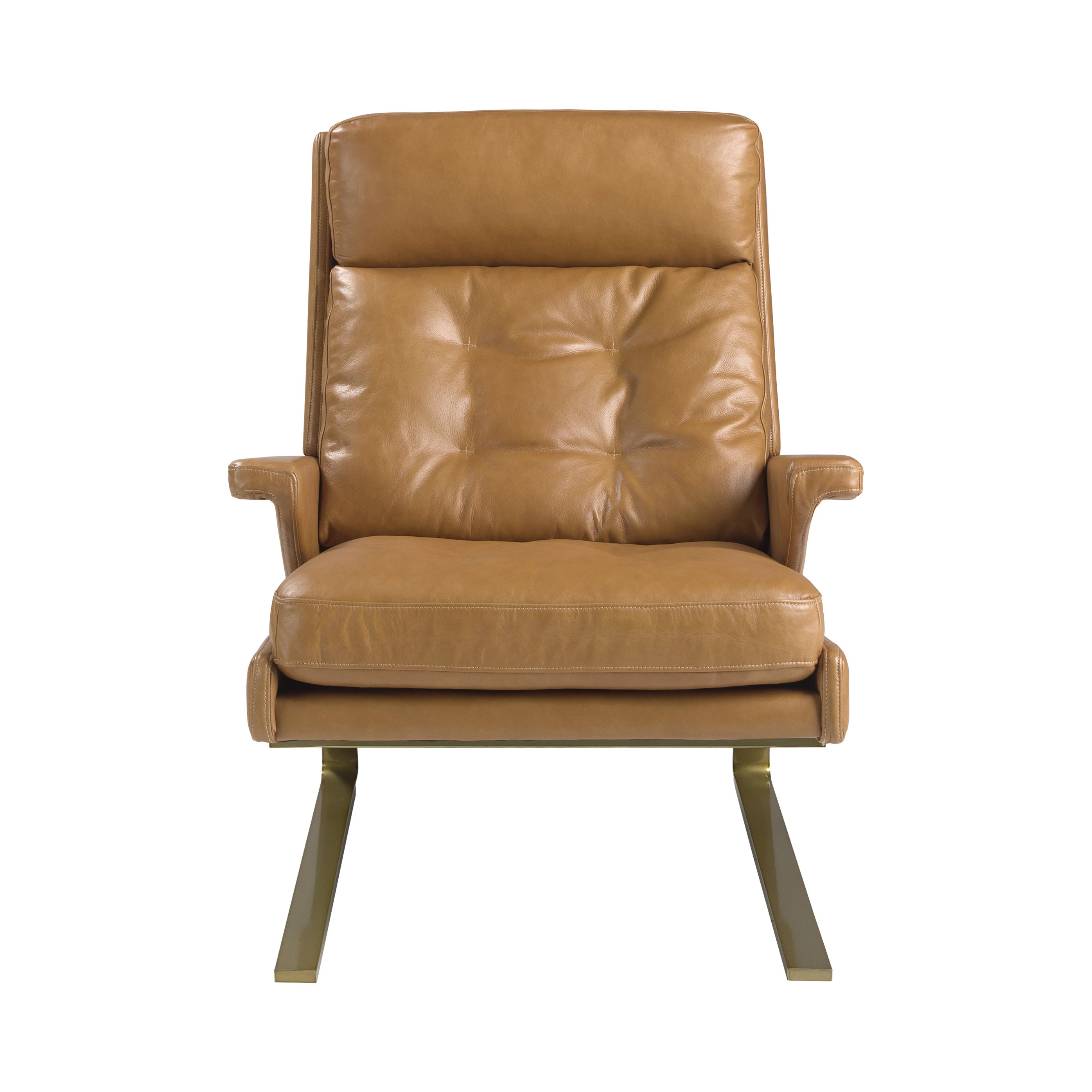 Fauteuil en cuir camel