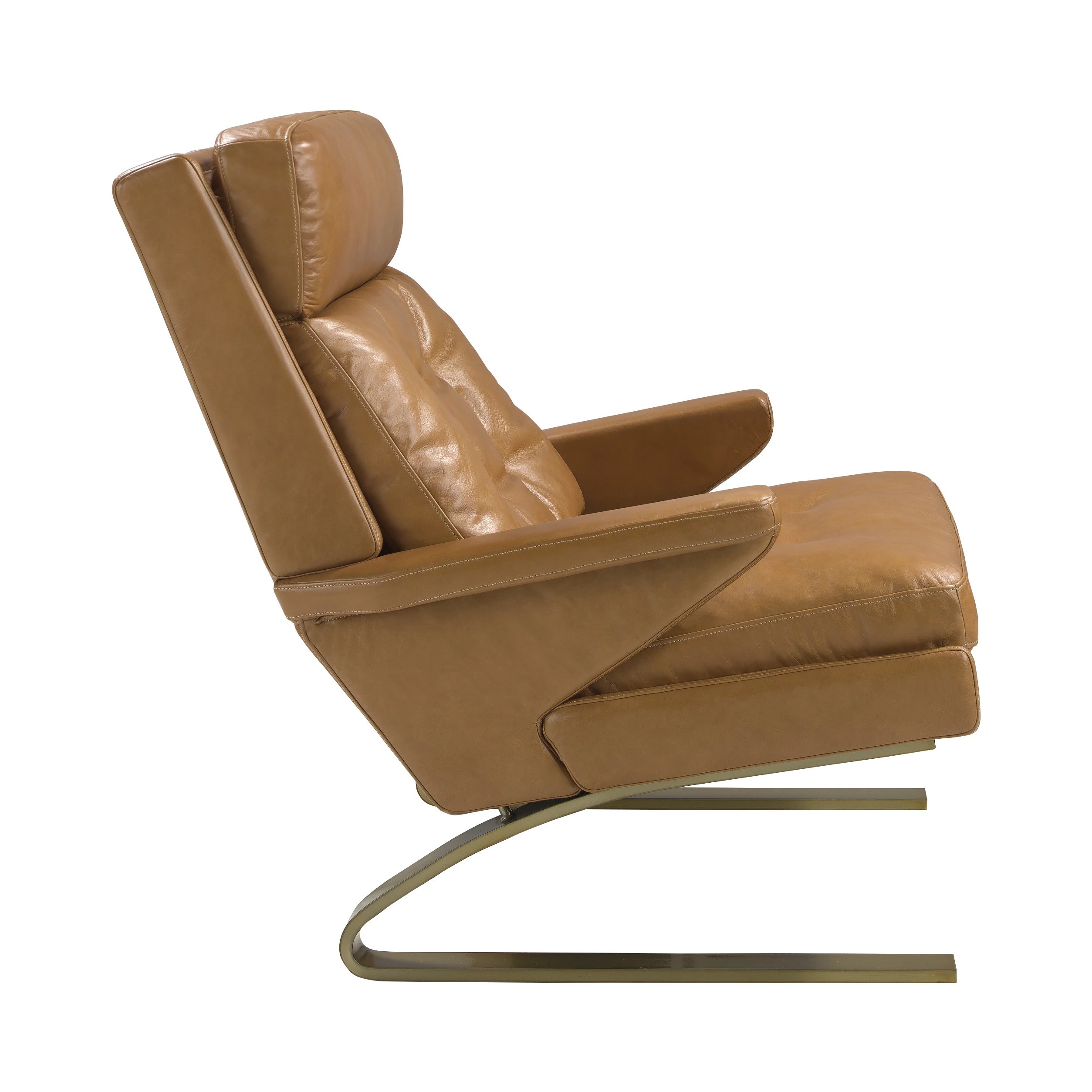 Fauteuil en cuir camel