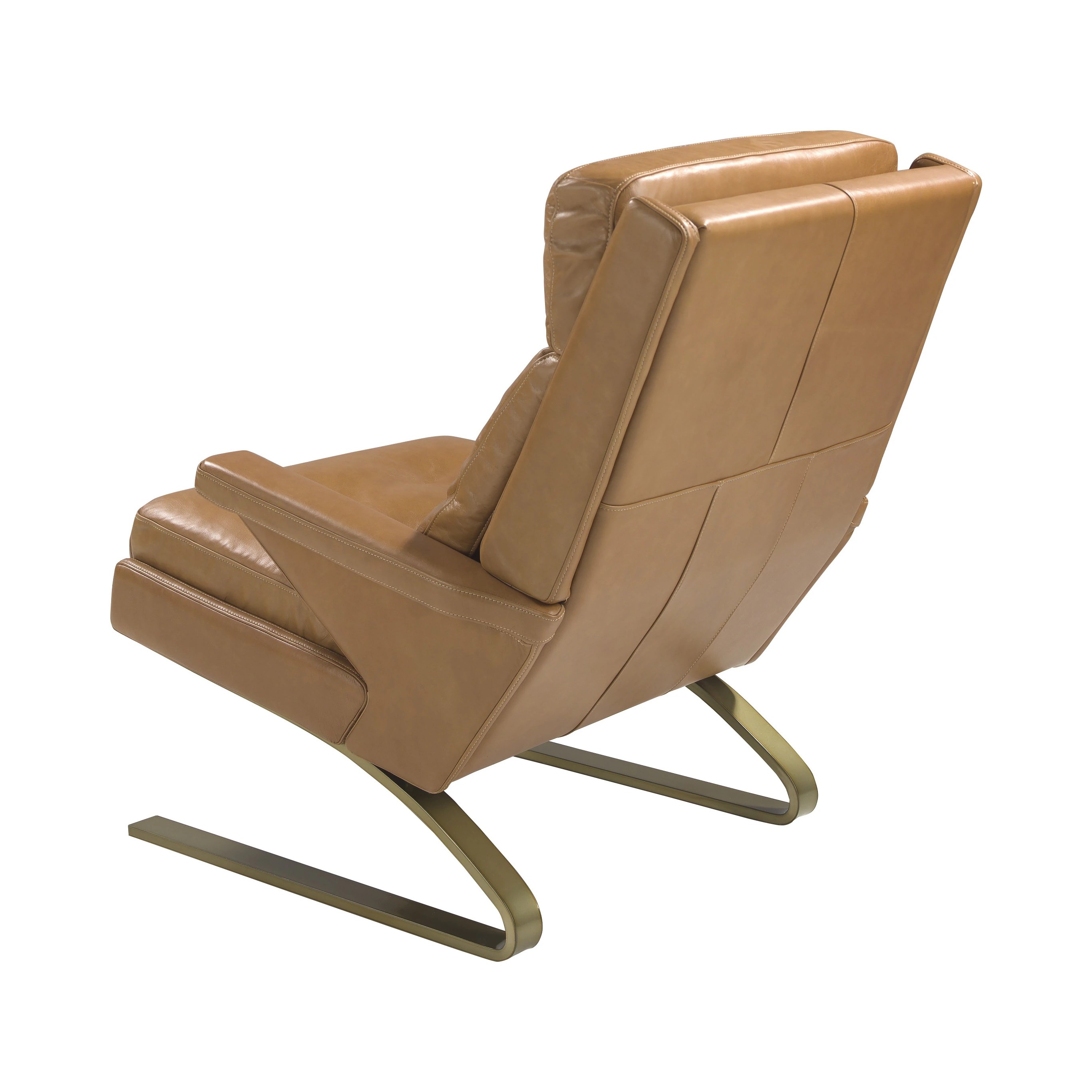 Fauteuil en cuir camel