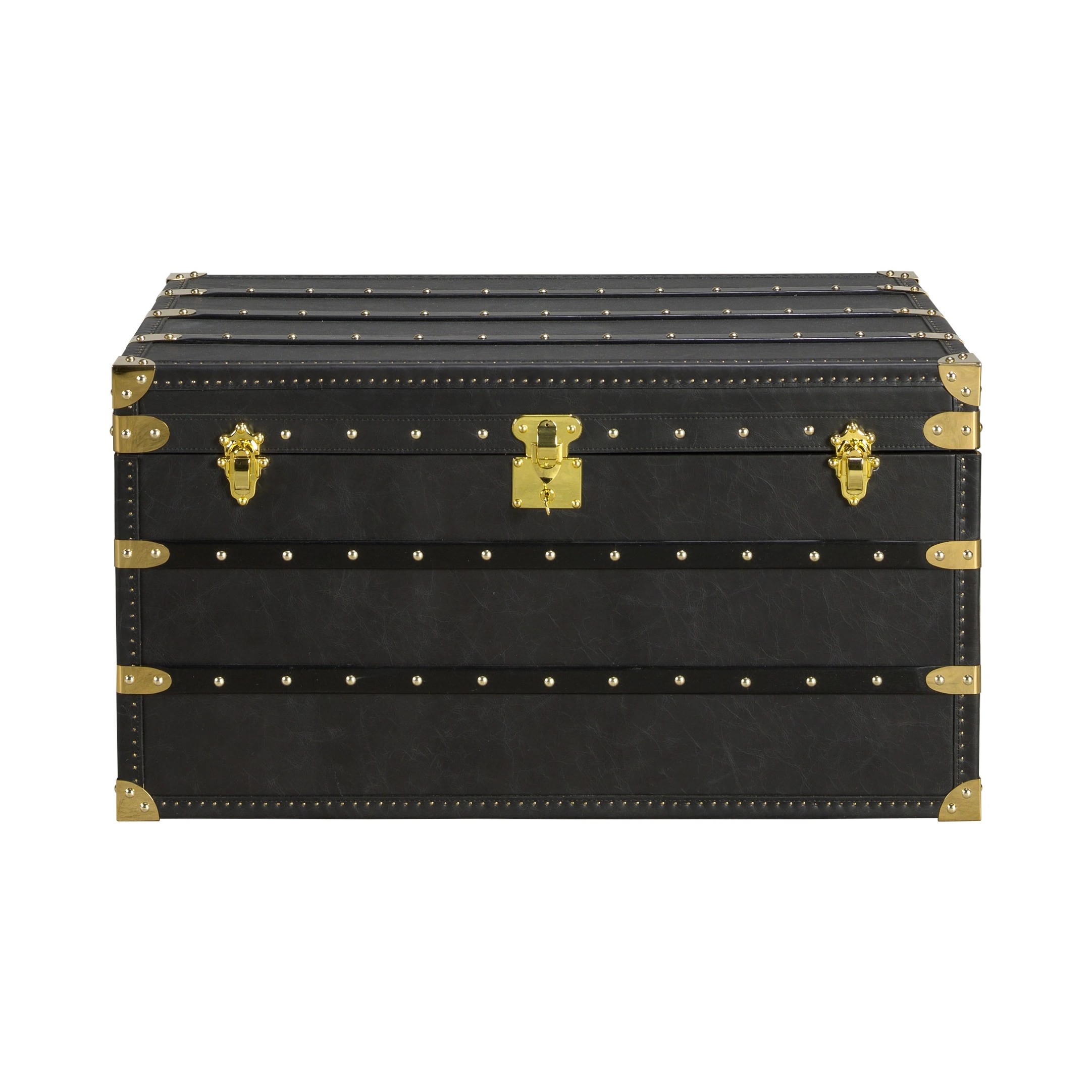 Coffre en cuir noir