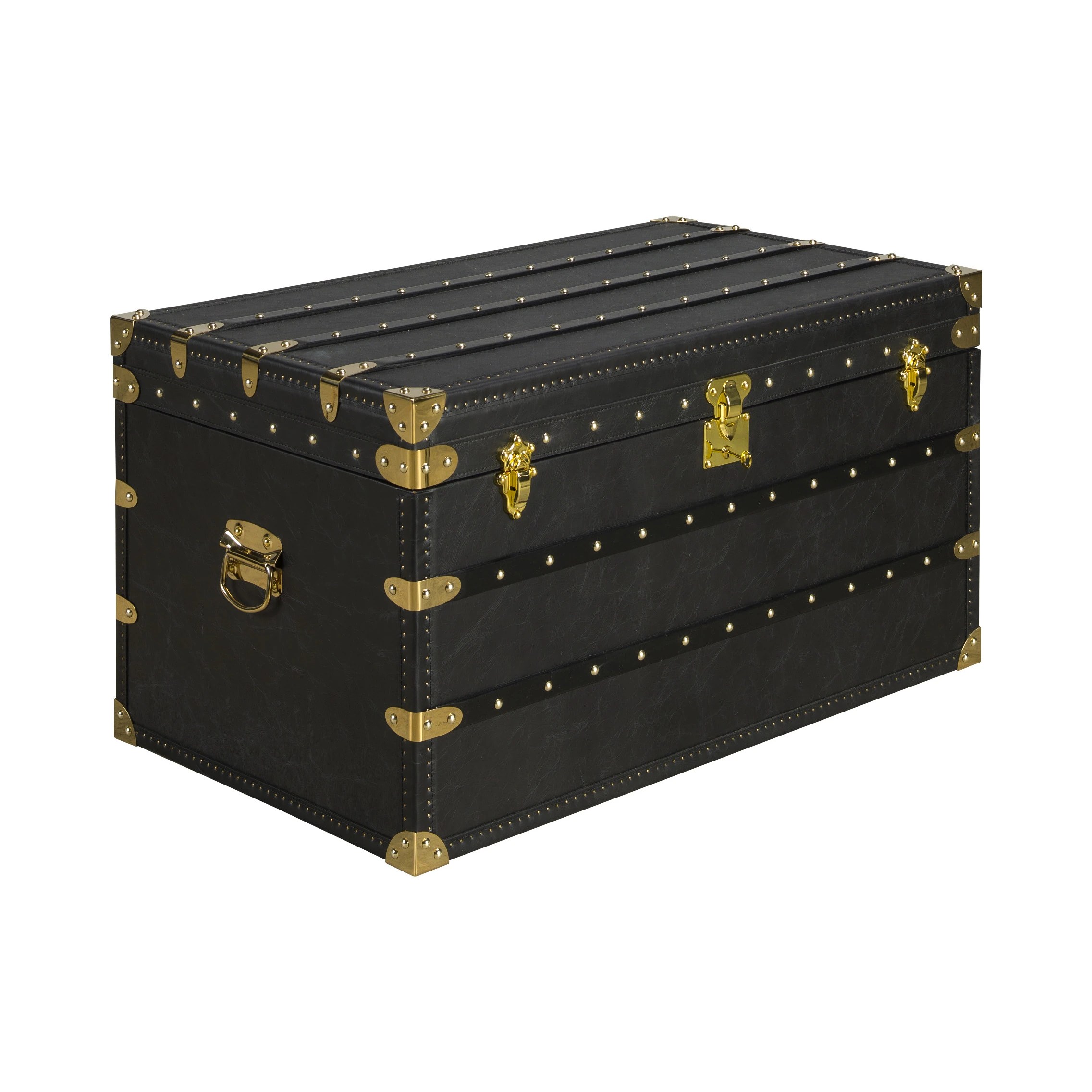Coffre en cuir noir