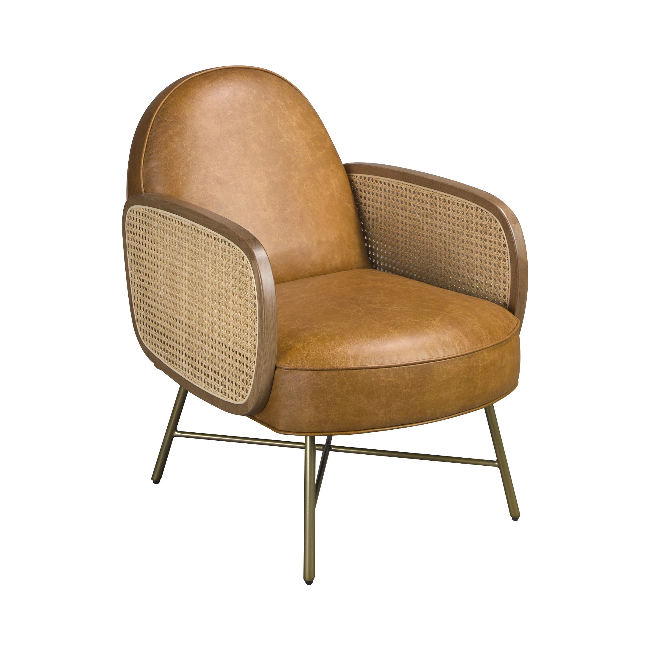 Fauteuil en cuir marron
