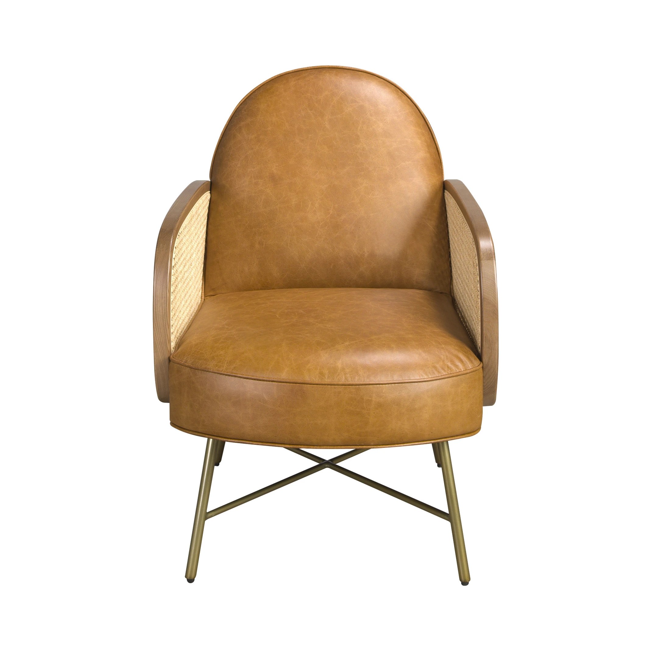 Fauteuil en cuir marron