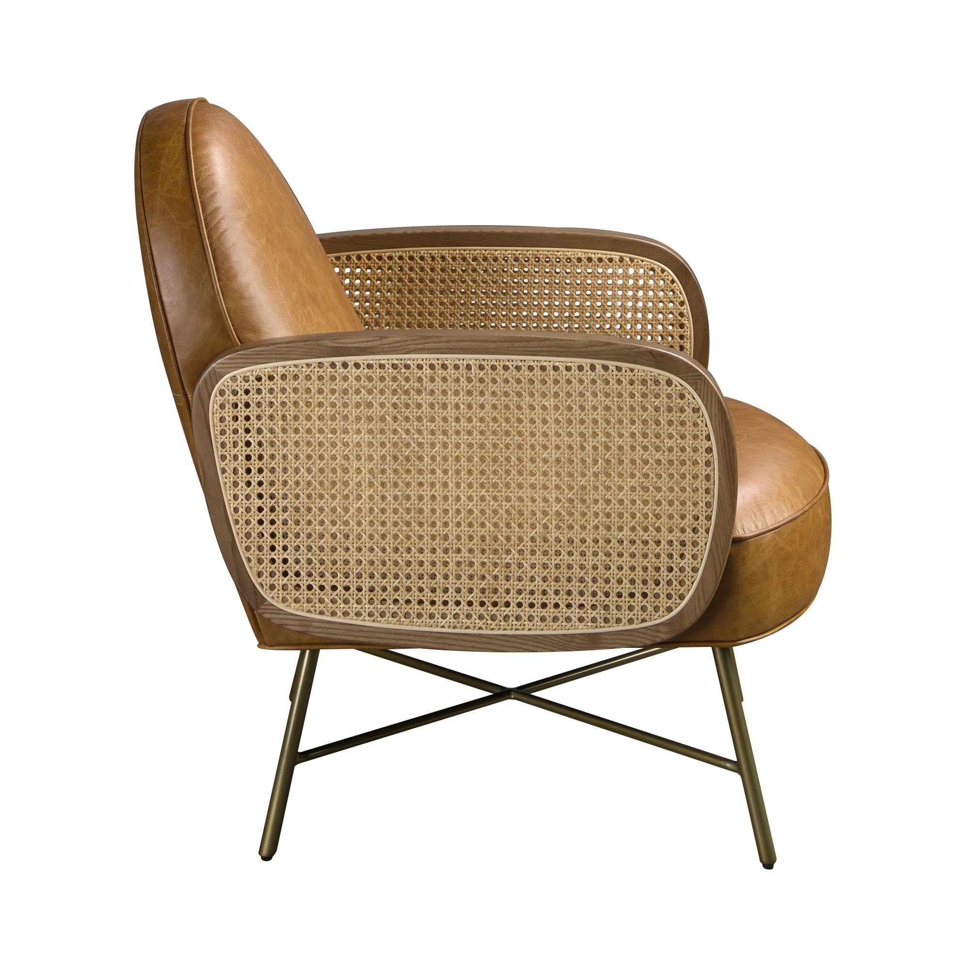 Fauteuil en cuir marron