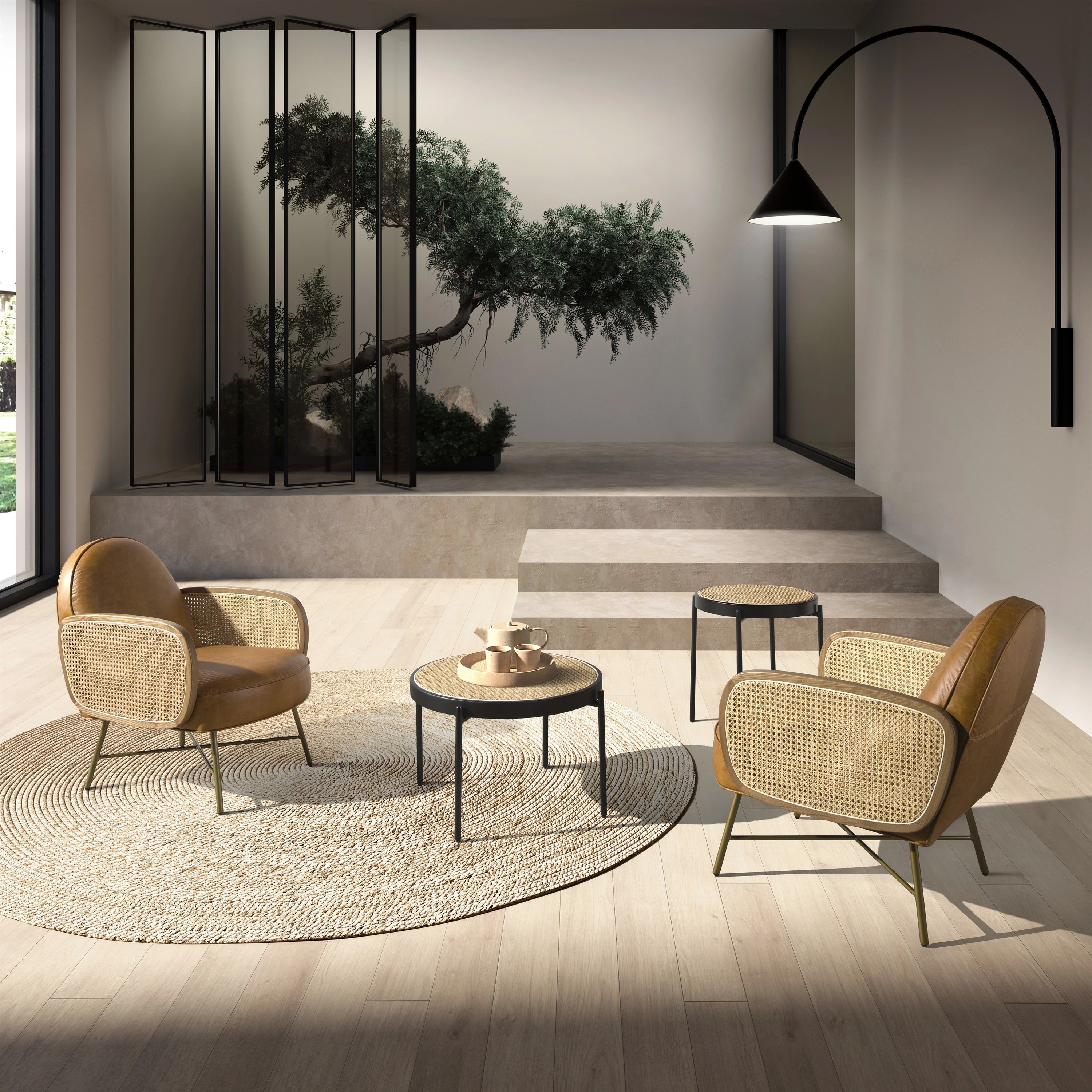 Fauteuil en cuir marron