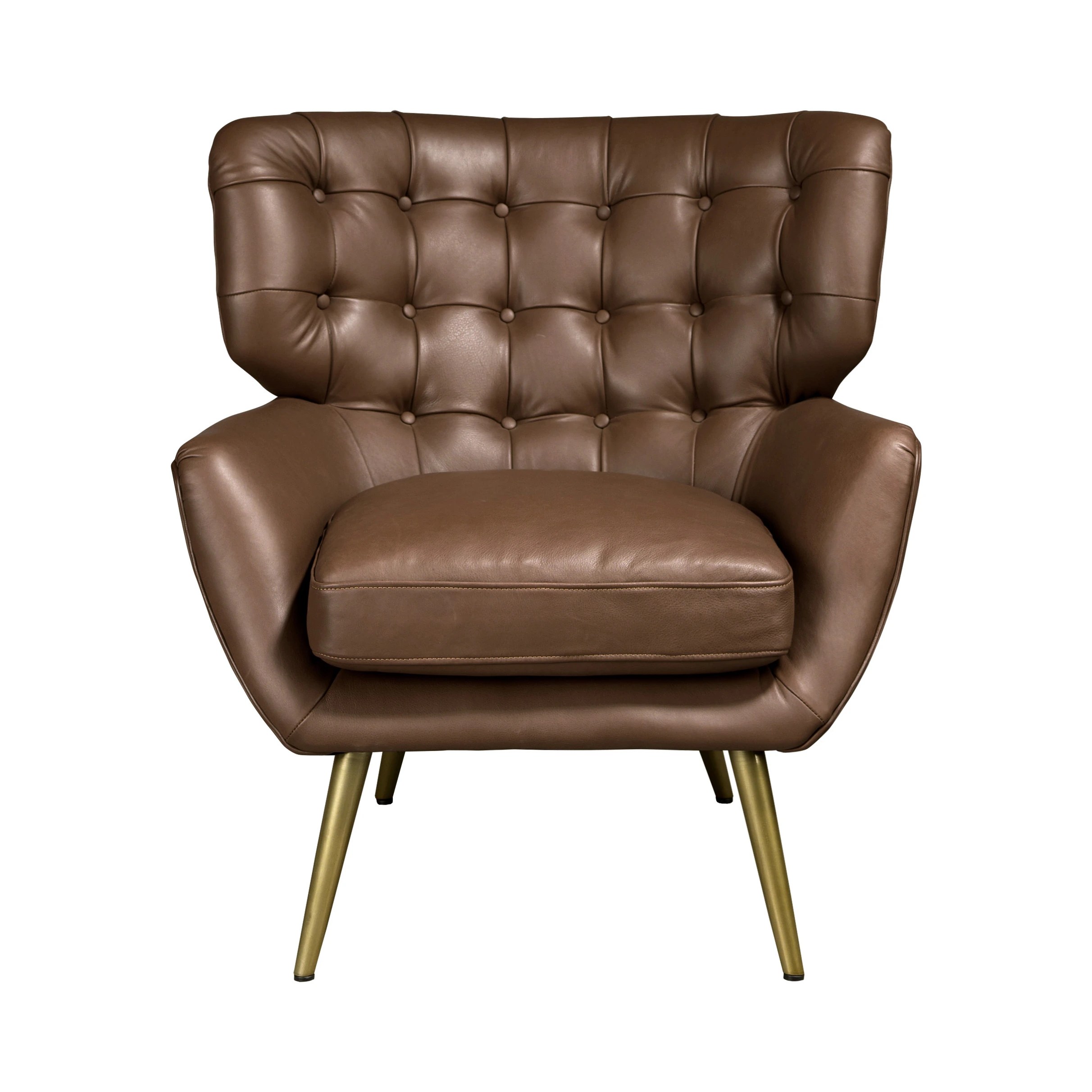 Fauteuil Chester cuir marron foncé