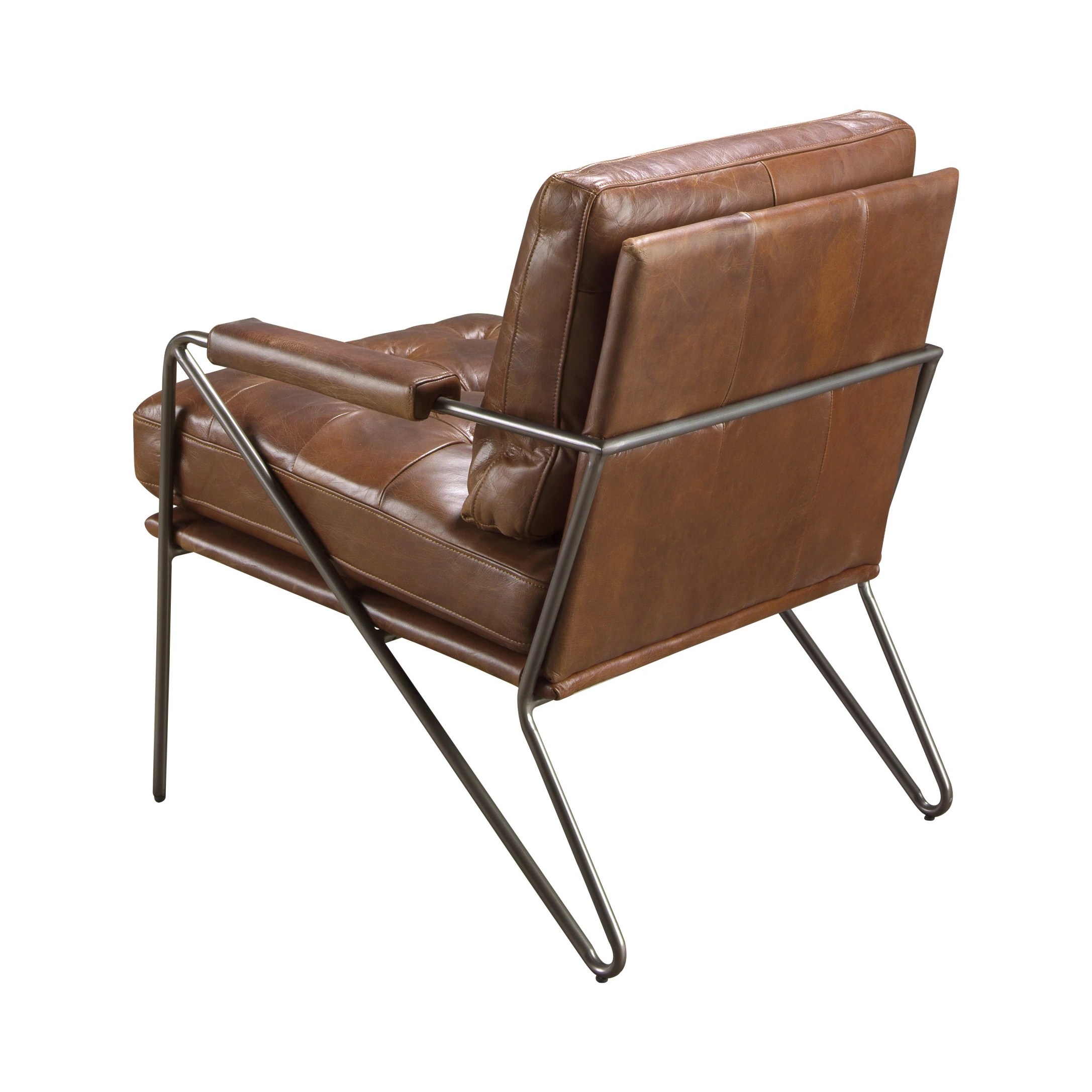 Fauteuil en cuir marron cognac