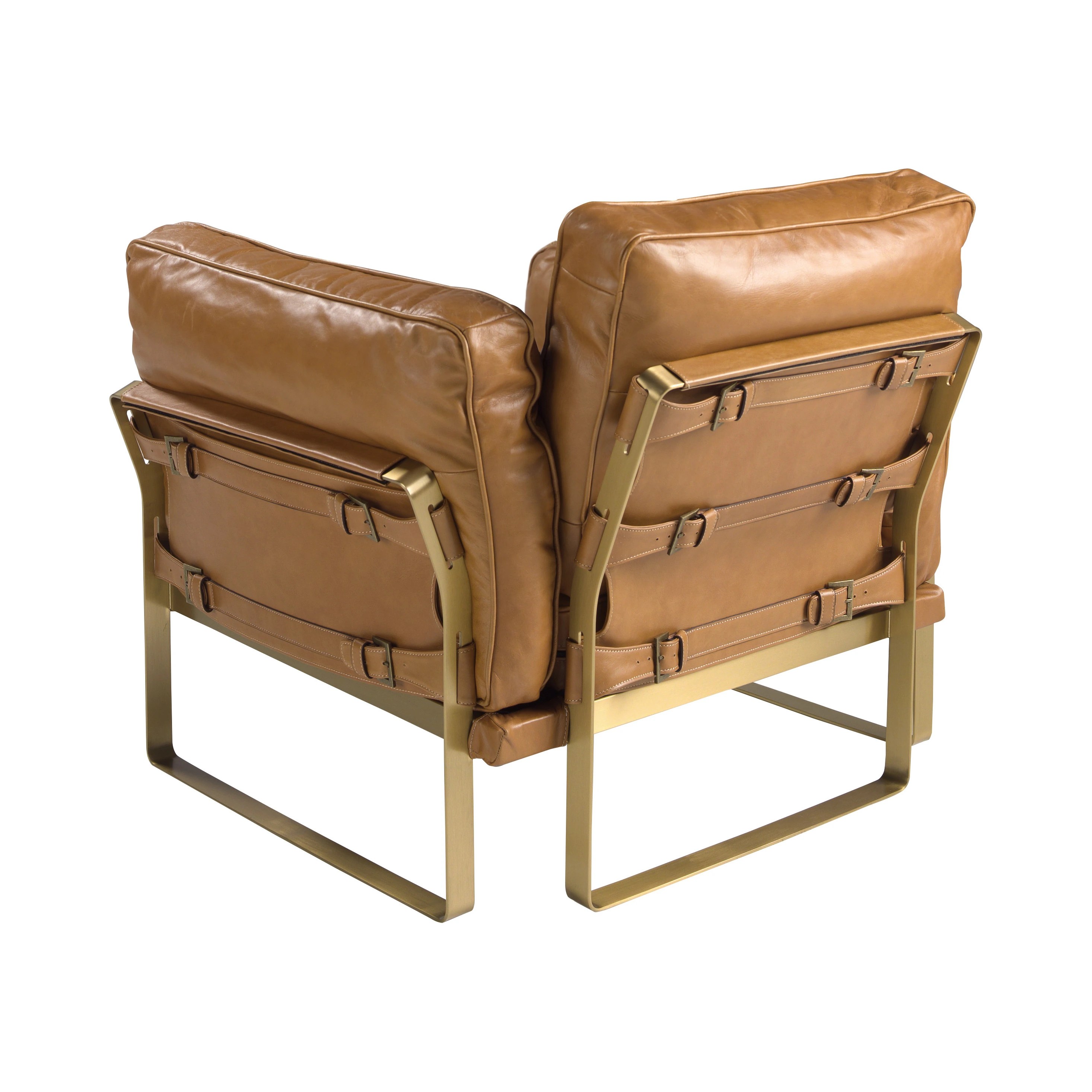 Fauteuil en cuir camel