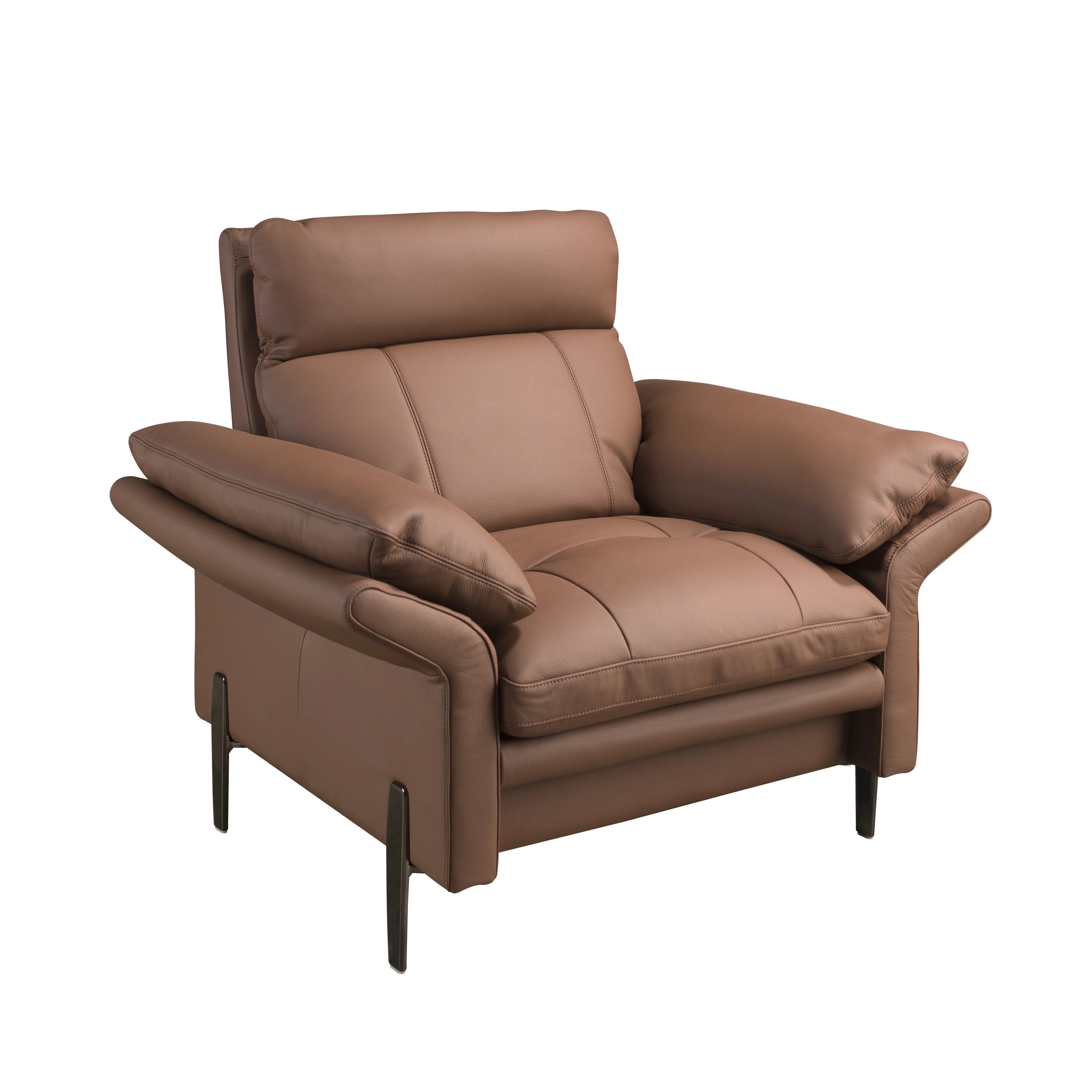 Fauteuil en cuir marron