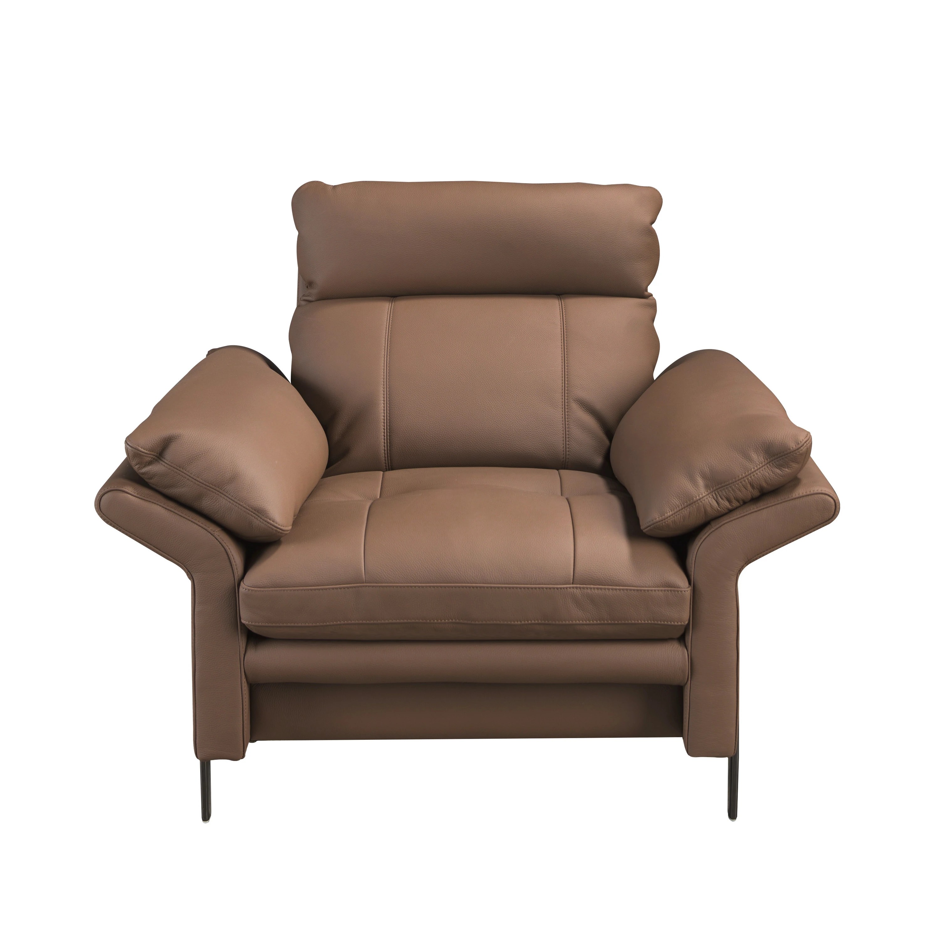 Fauteuil en cuir marron