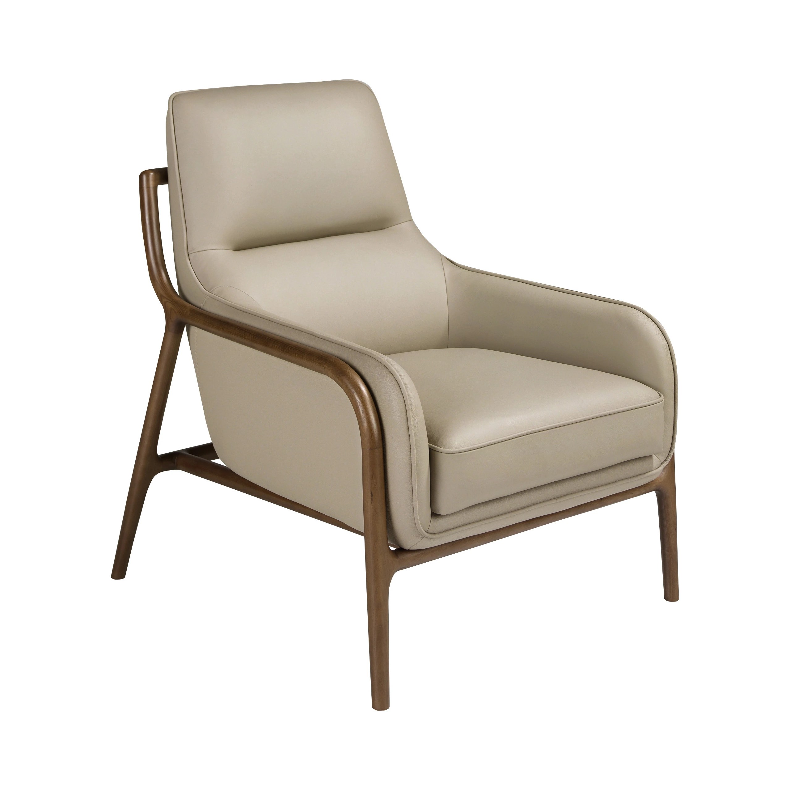 Fauteuil en cuir vison