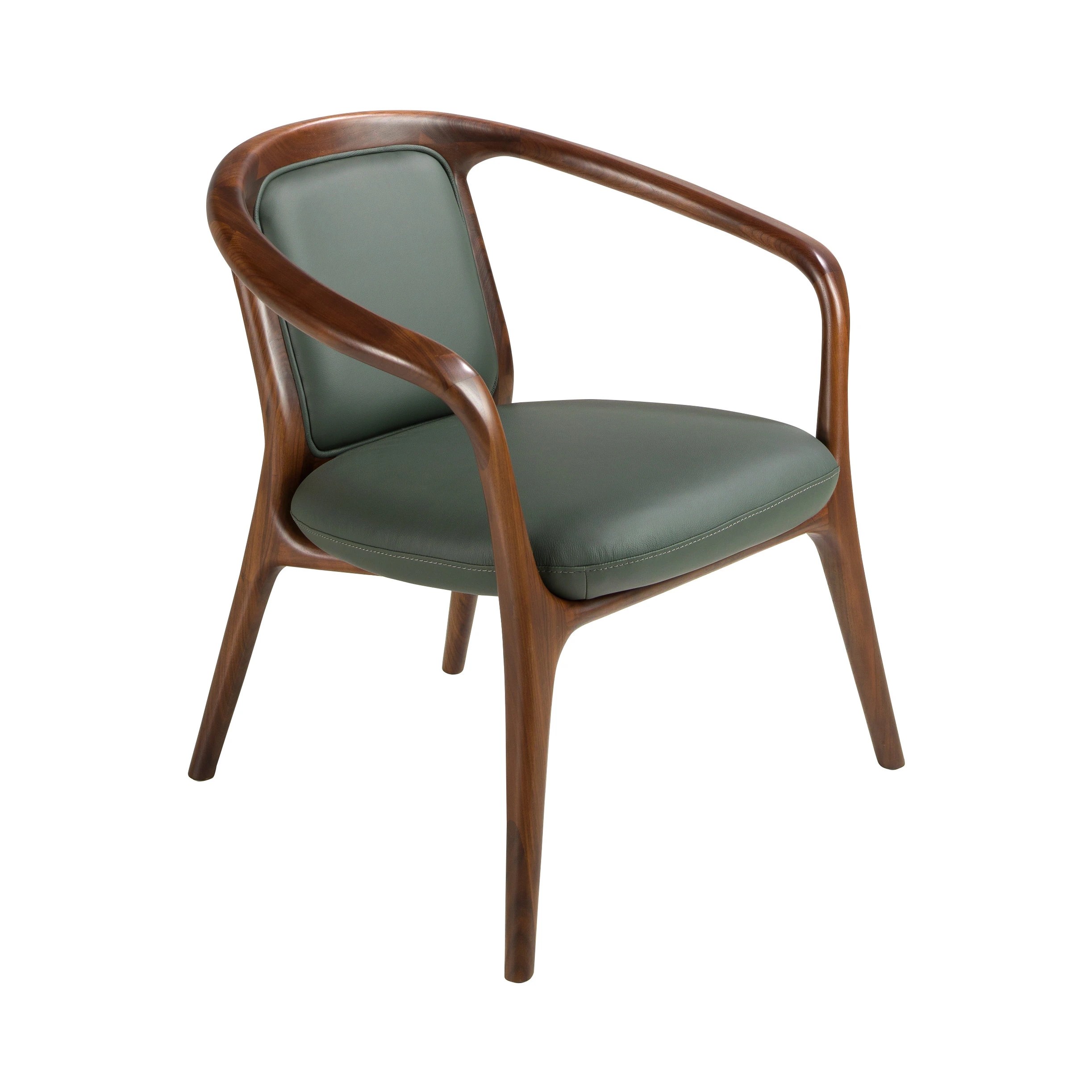 Fauteuil en similicuir vert foncé