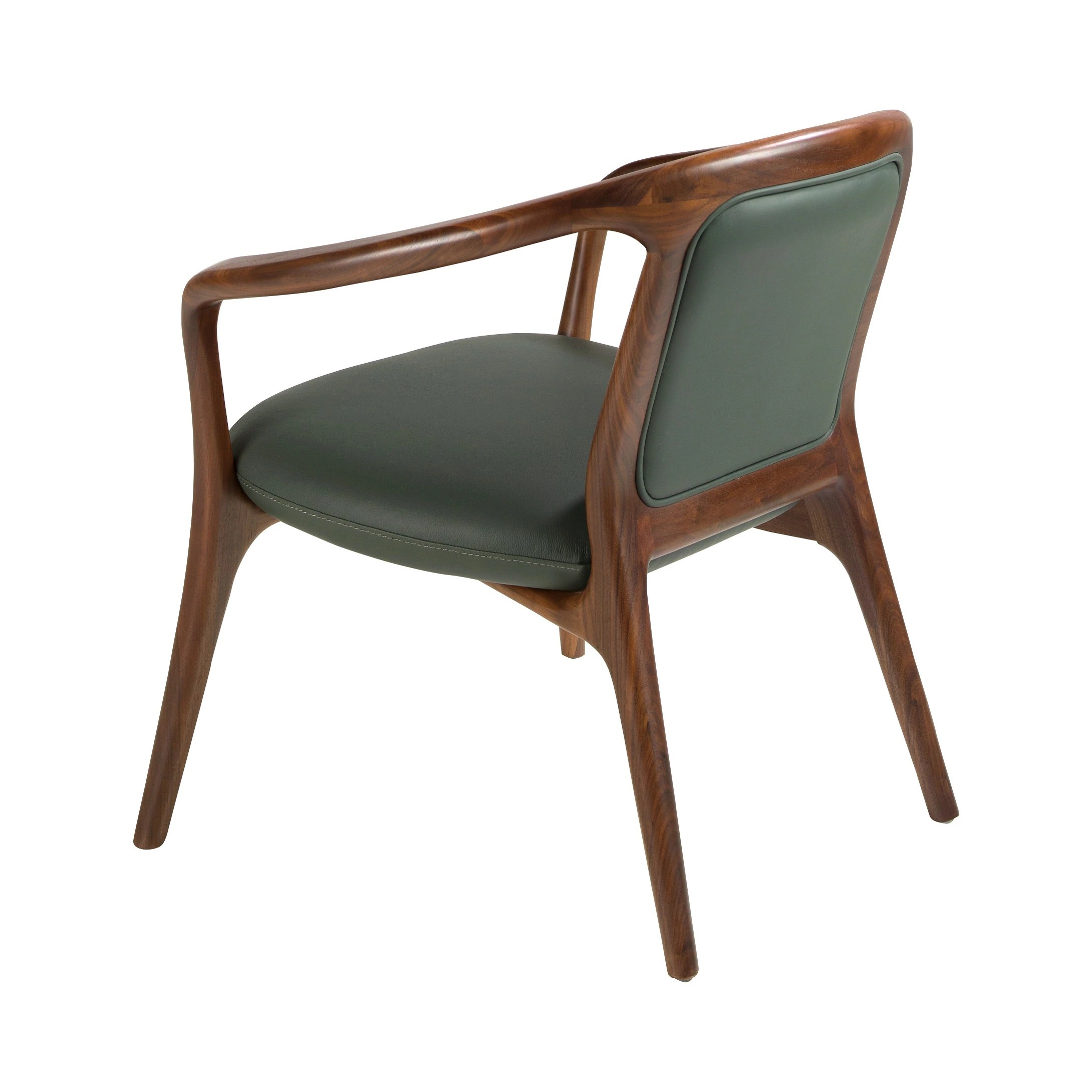 Fauteuil en similicuir vert foncé