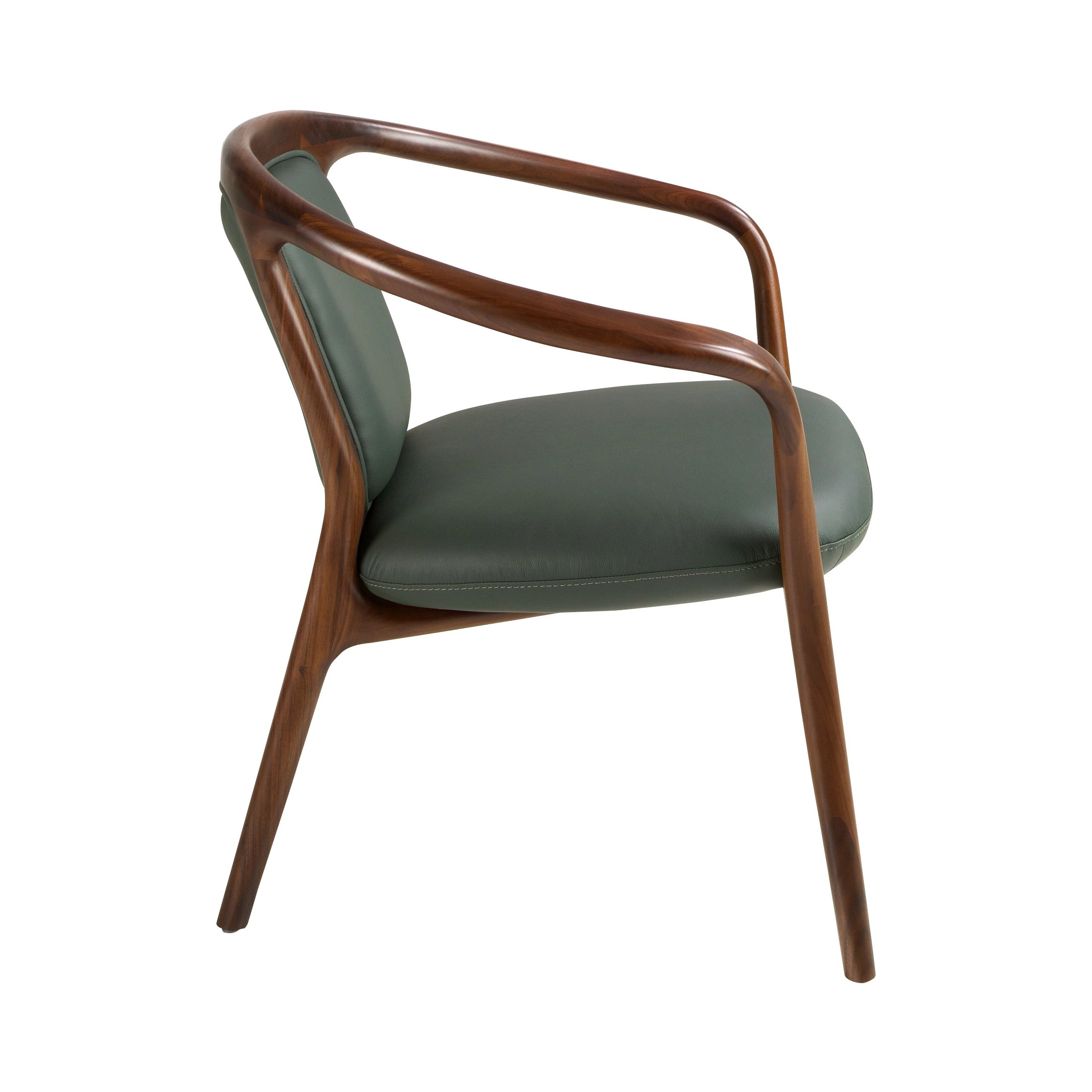Fauteuil en similicuir vert foncé