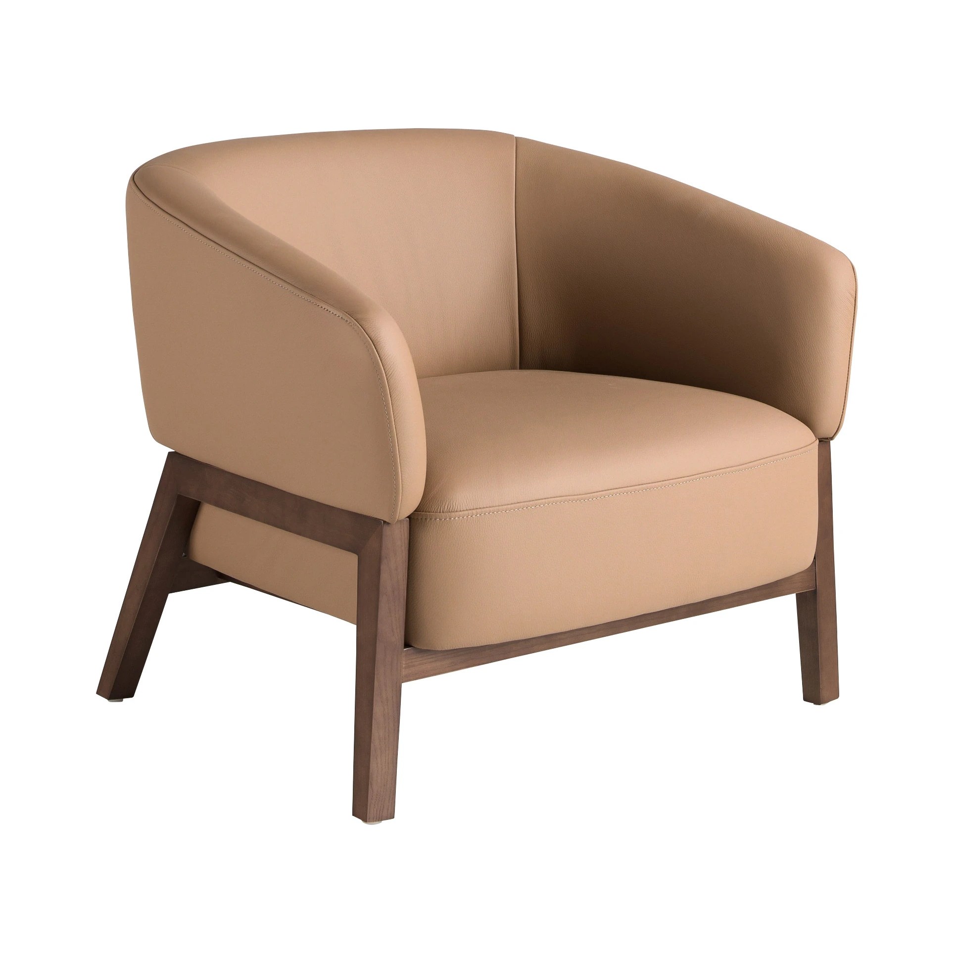 Fauteuil en cuir marron