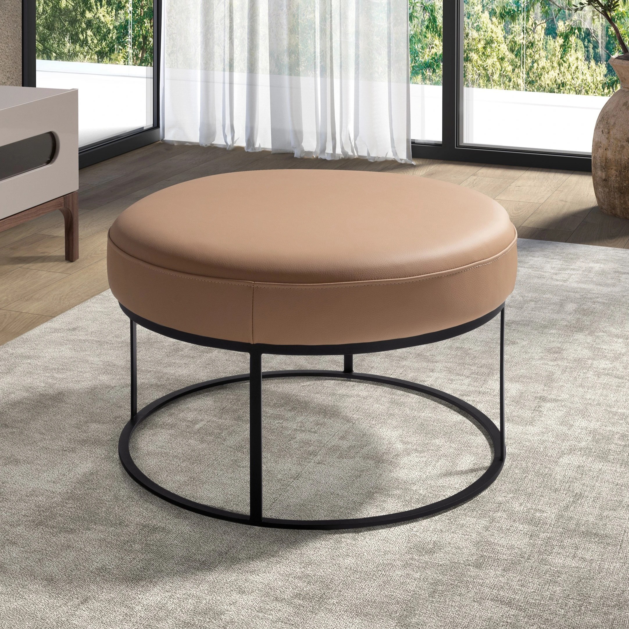 Banquette en cuir marron