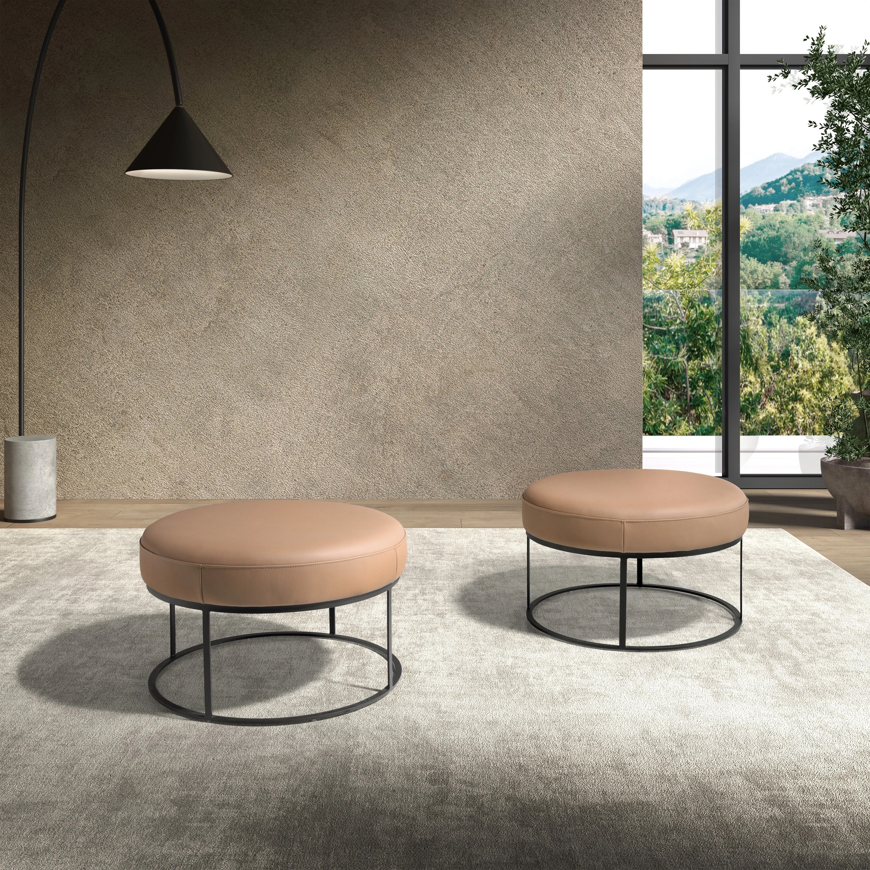 Banquette en cuir marron