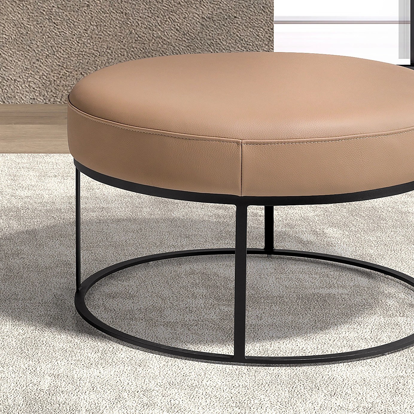 Banquette en cuir marron