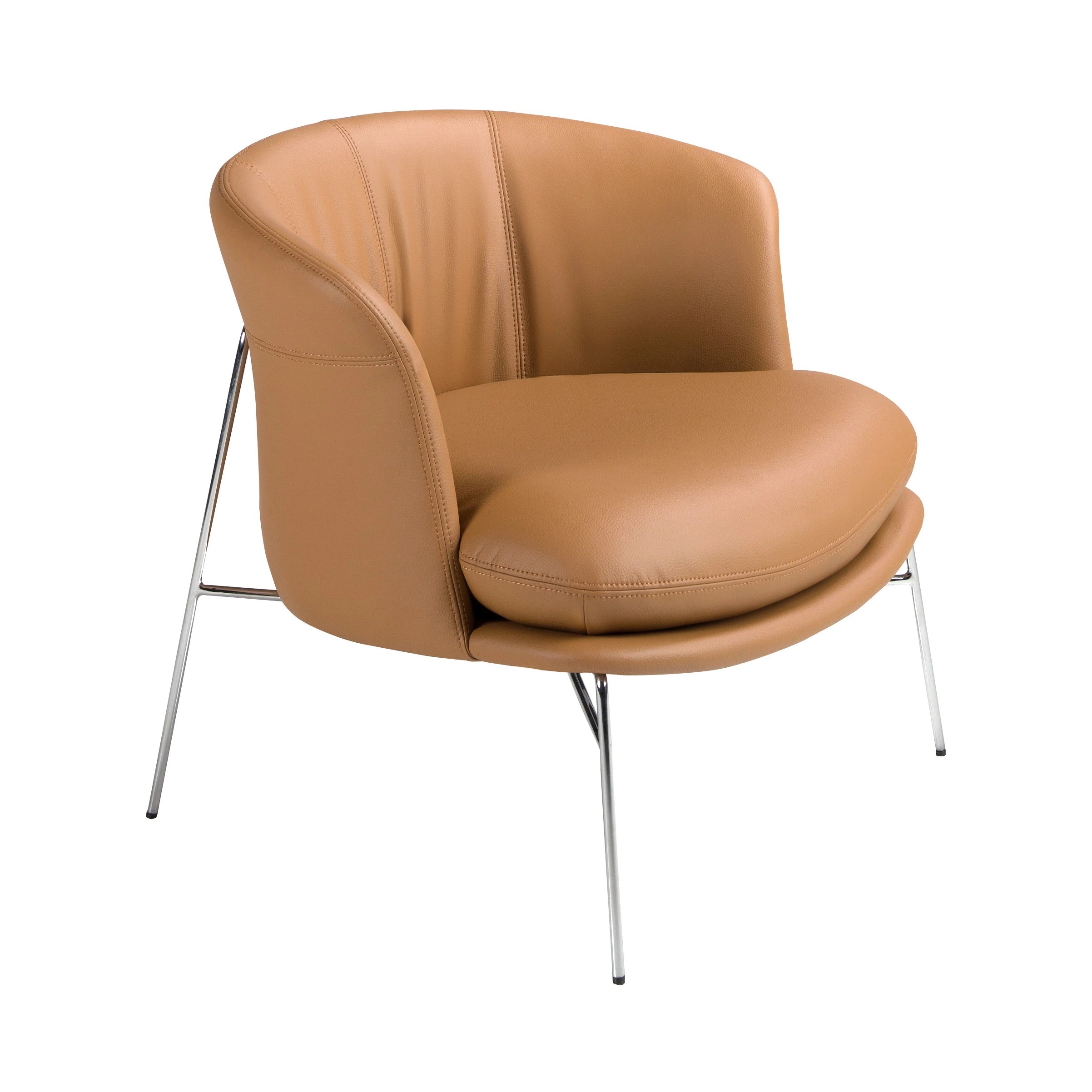 Fauteuil en similicuir marron